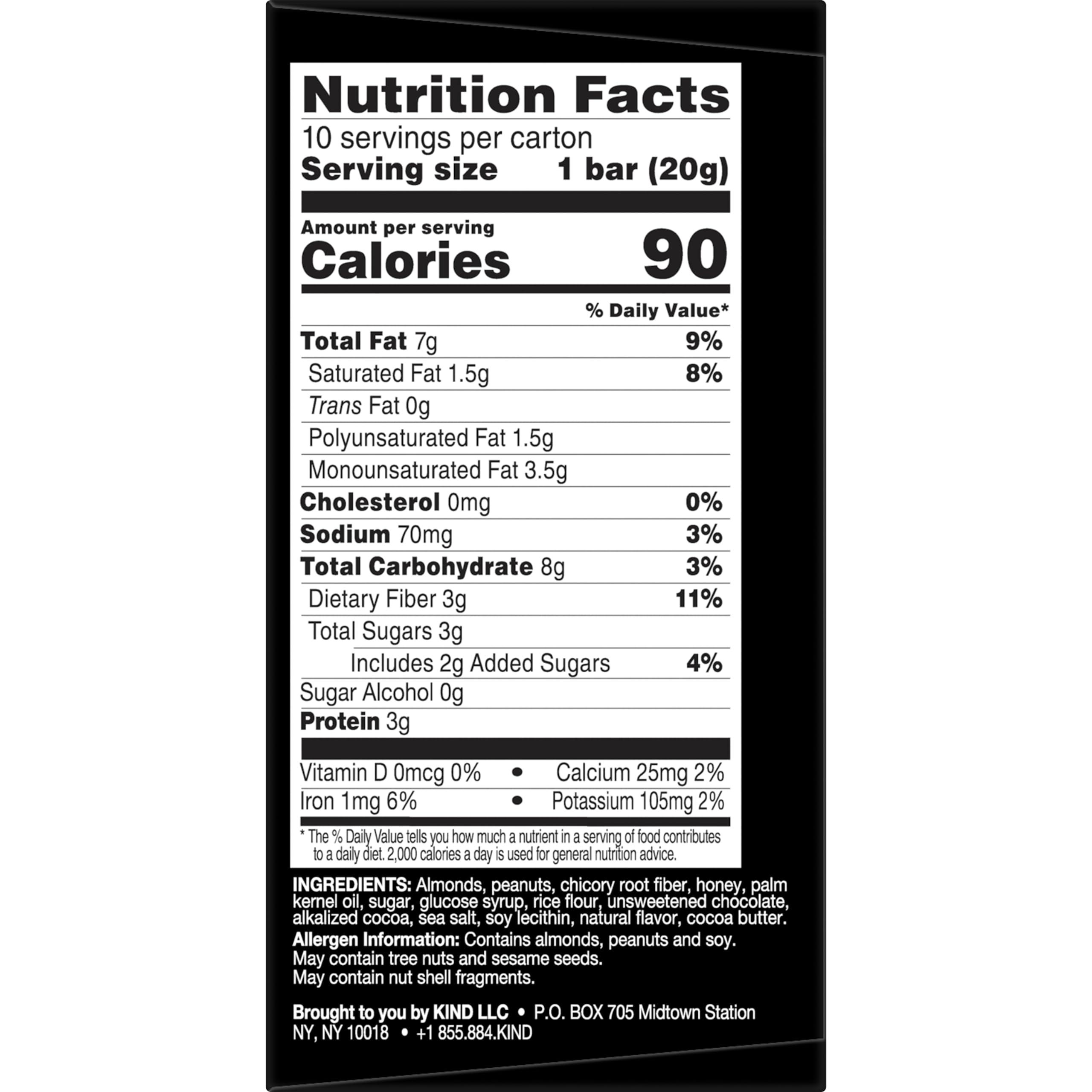 KIND Minis, Dark Chocolate Nuts & Sea Salt, Healthy Snacks, Gluten Free, Low Calorie Snacks, Low Sugar, 10 Count - Image 4