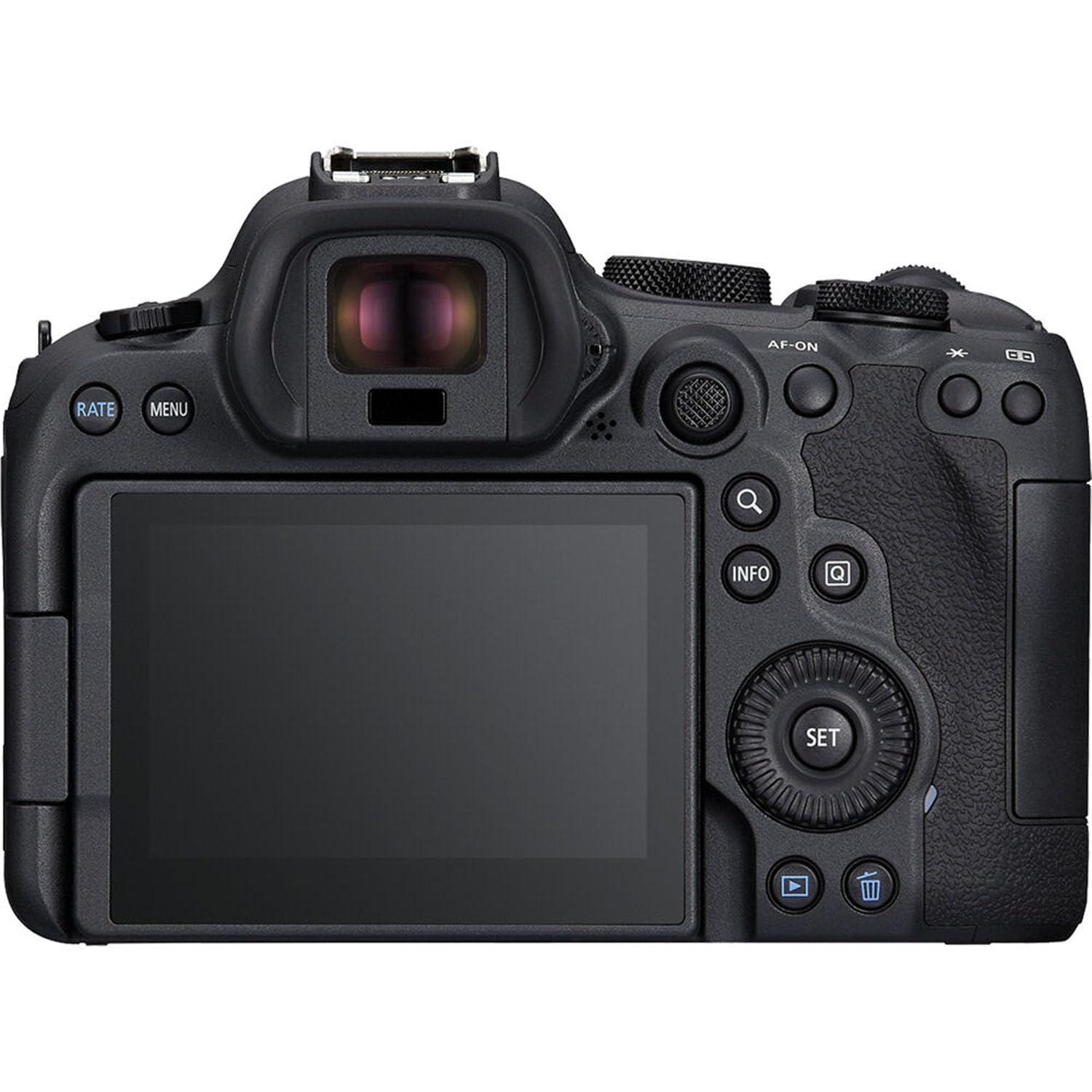 Canon EOS R6 Mark II Mirrorless Camera with 24-105mm f/4-7.1 IS STM and EF 75-300mm f/4-5.6 III Lens + 128GB and 64GB Memory + Extra Charger + Filters + Tripod + More (33pc Bundle) (Renewed) - Image 4