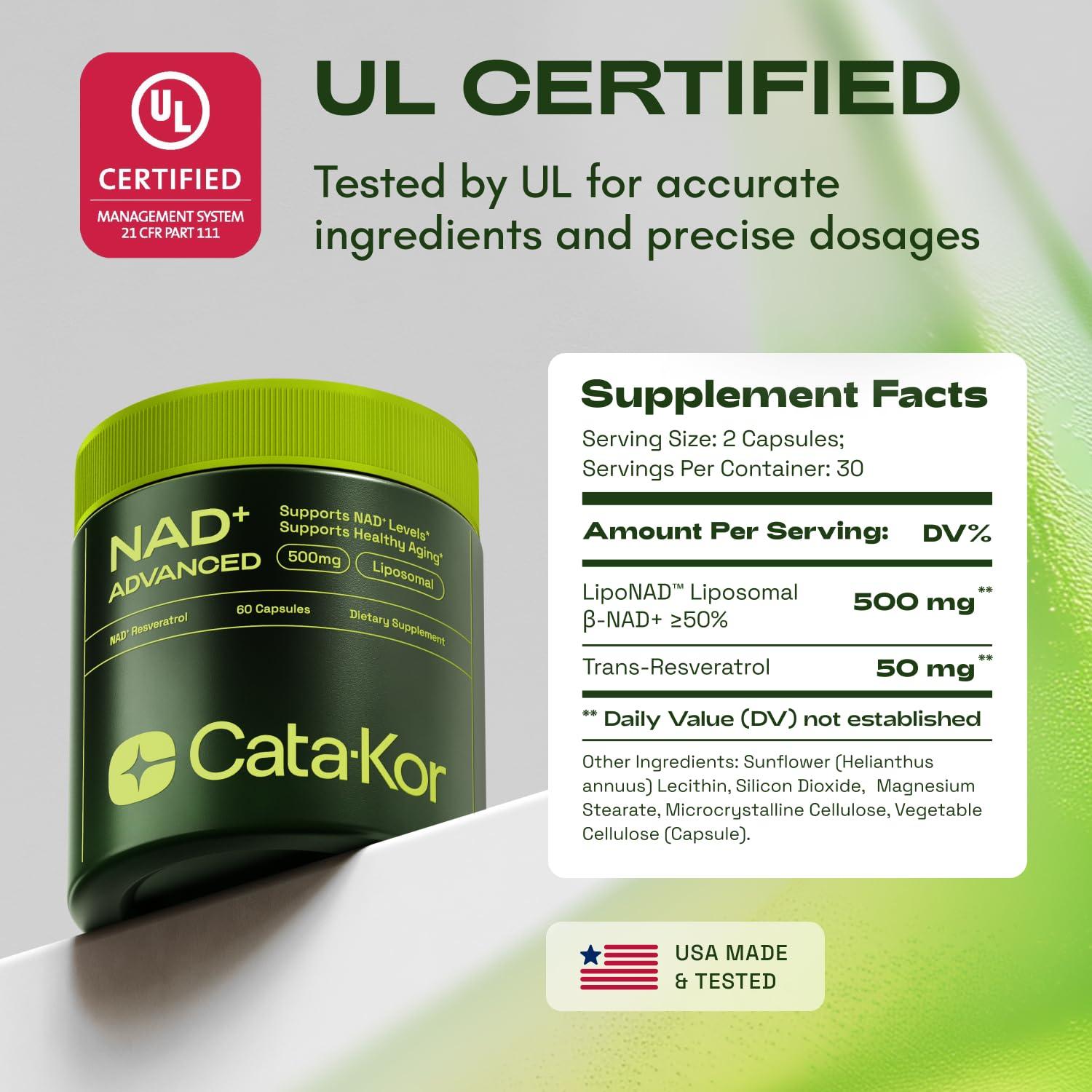 NMNH Supplement Alternative - Liposomal NAD with Resveratrol - High Purity NAD Supplement for Anti-Aging, Energy, Focus - 60 Capsules - Image 3