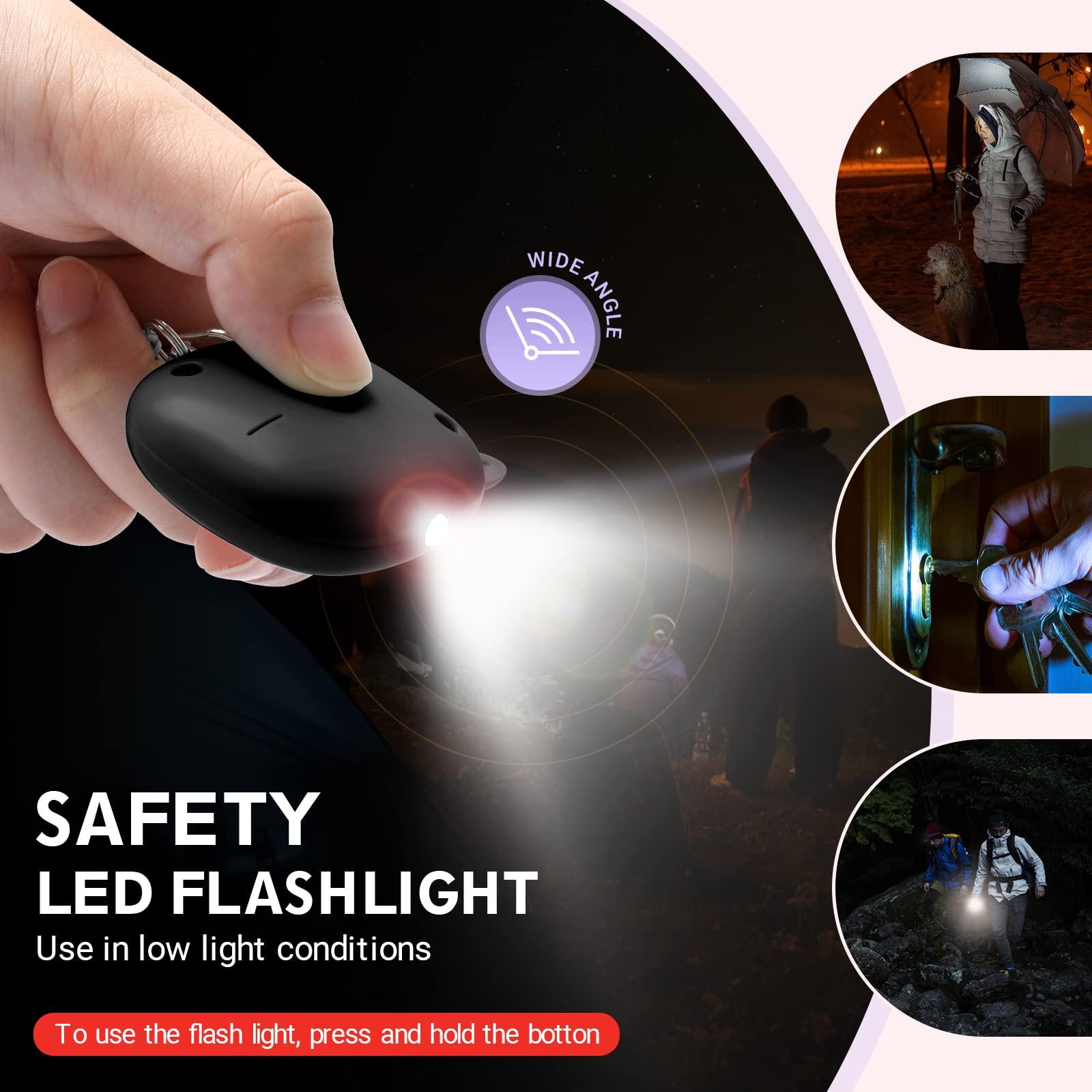 Safe Sound Personal Alarm, 130 dB Loud Siren Song Emergency Security Alarm Keychain with LED Light, Personal Sound Safety Siren for Women, Men, Children, Elderly(Black) - Image 3