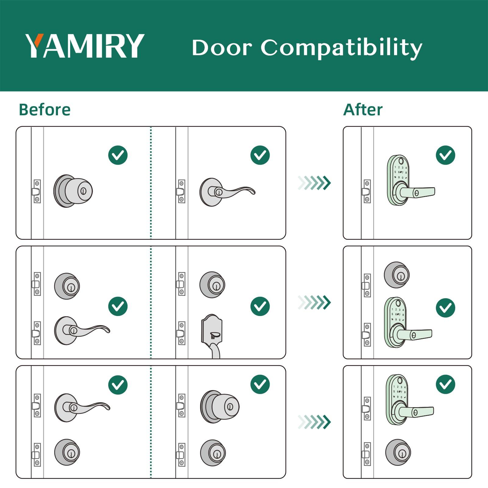 Smart Door Handle Lock with Keypad: Yamiry Fingerprint Smart Knob - Keyless Entry Digital Lock for Front Door - Deadbolt with APP - Generate Passcode Remotely - DIY Installation - Image 6