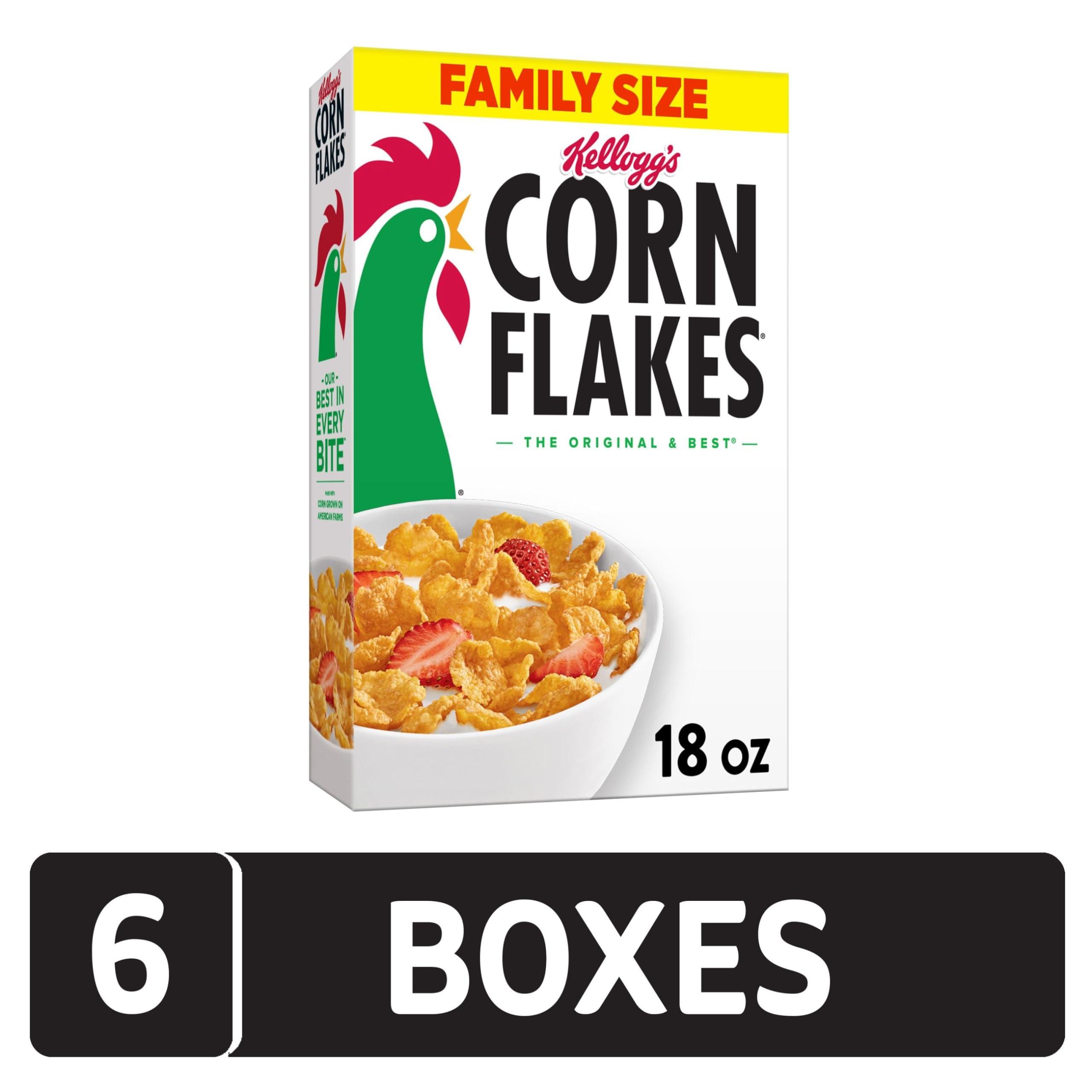 Kellogg's Corn Flakes Breakfast Cereal, Kids Cereal, Family Breakfast, Family Size, Original (6 Boxes) - Image 4