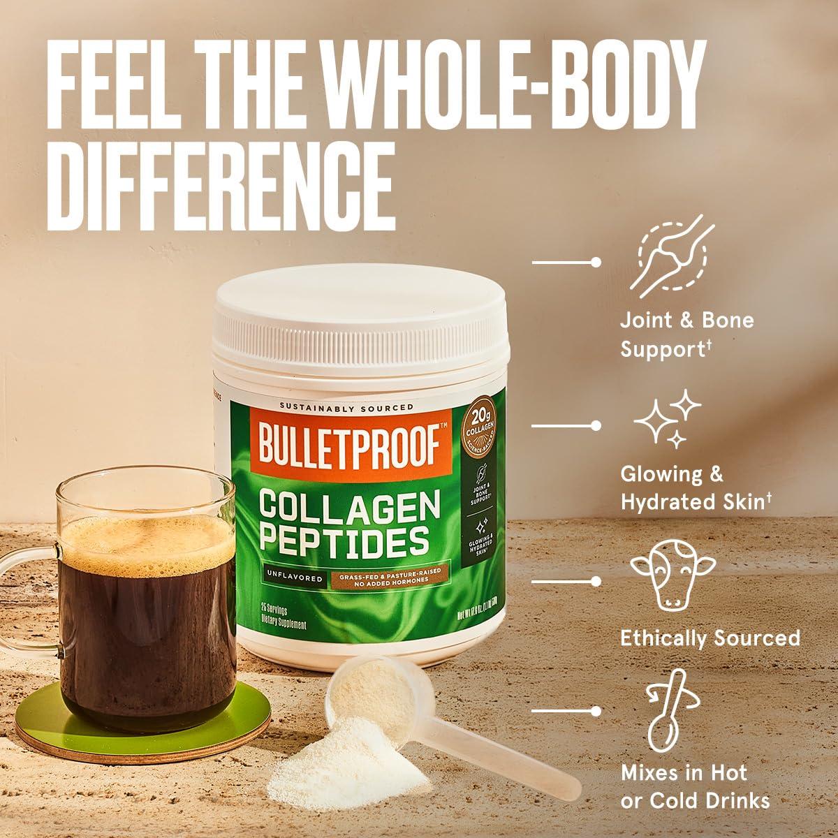 Bulletproof Unflavored Collagen Peptides Powder, 17.6 Ounces, Grass-Fed Collagen Protein and Amino Acids for Skin, Bones and Joints - Image 2