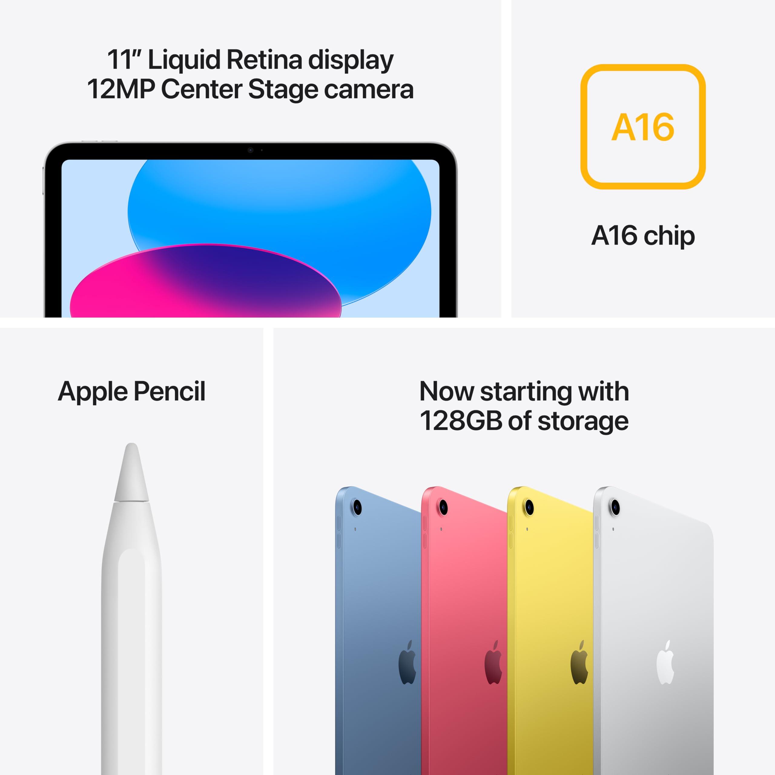 Apple iPad 11-inch: A16 chip, 11-inch Model, Liquid Retina Display, 128GB, Wi-Fi 6 + 5G Cellular, 12MP Front/12MP Back Camera, Touch ID, All-Day Battery Life — Blue - Image 6