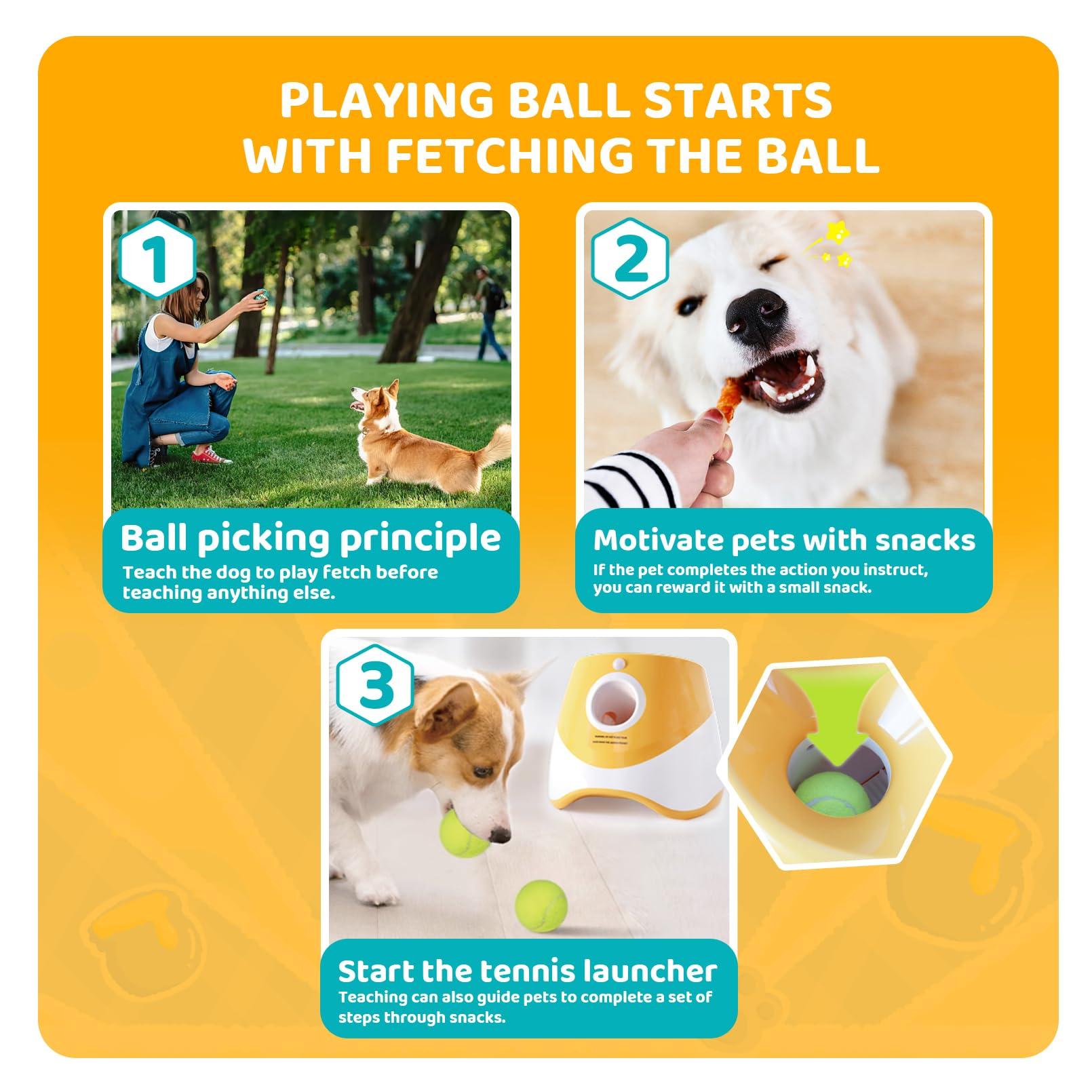 Jovani Automatic Dog Ball Launcher - Distance 10-30ft, Including 9 Tennis Balls (2inch), Keep Dog Happy, Orange - Image 7