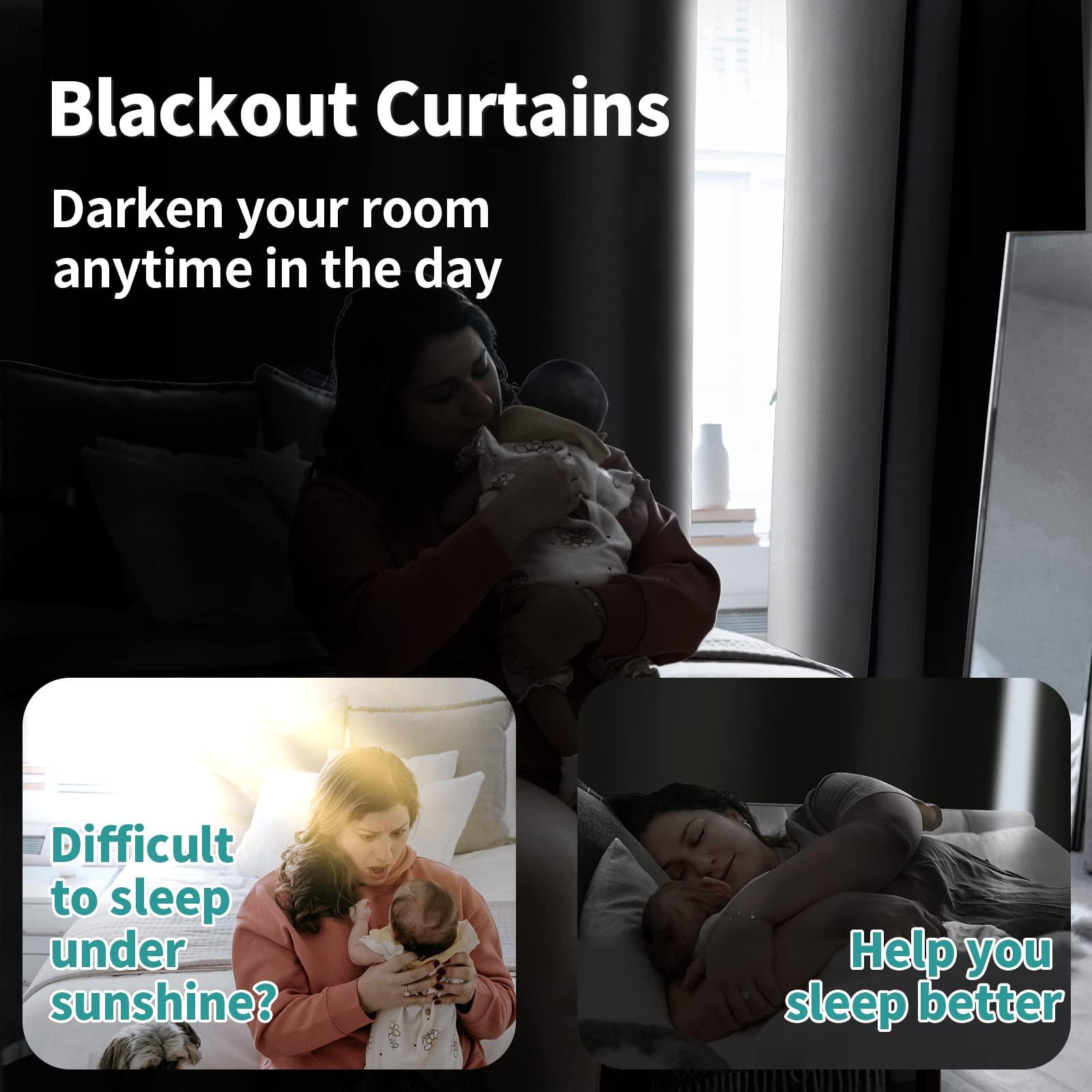 BGment White Blackout Curtains for Bedroom 63 Inch Length 2 Panels Set, Thermal Insulated Bedroom Curtains Soundproof Room Darkening Window Curtain Drapes, Each Grommet Curtains 42 Inch Wide - Image 3