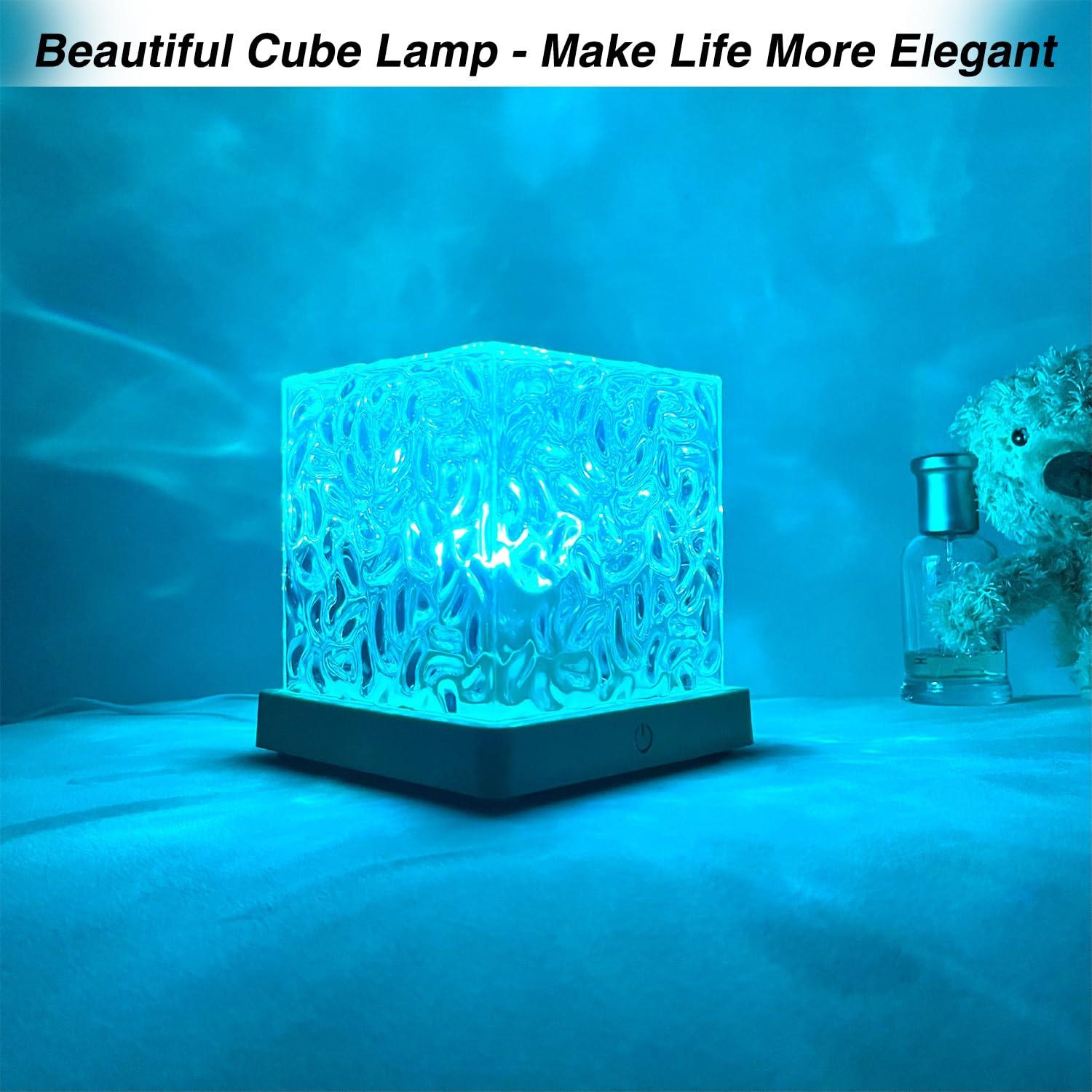 Baibaiba Ocean Lamp Water Light Projector - Water Ripple Projector Light Cube Aurora Northern Lights Wave Ripple Night Light for Bedroom (16 Colors) - Image 6