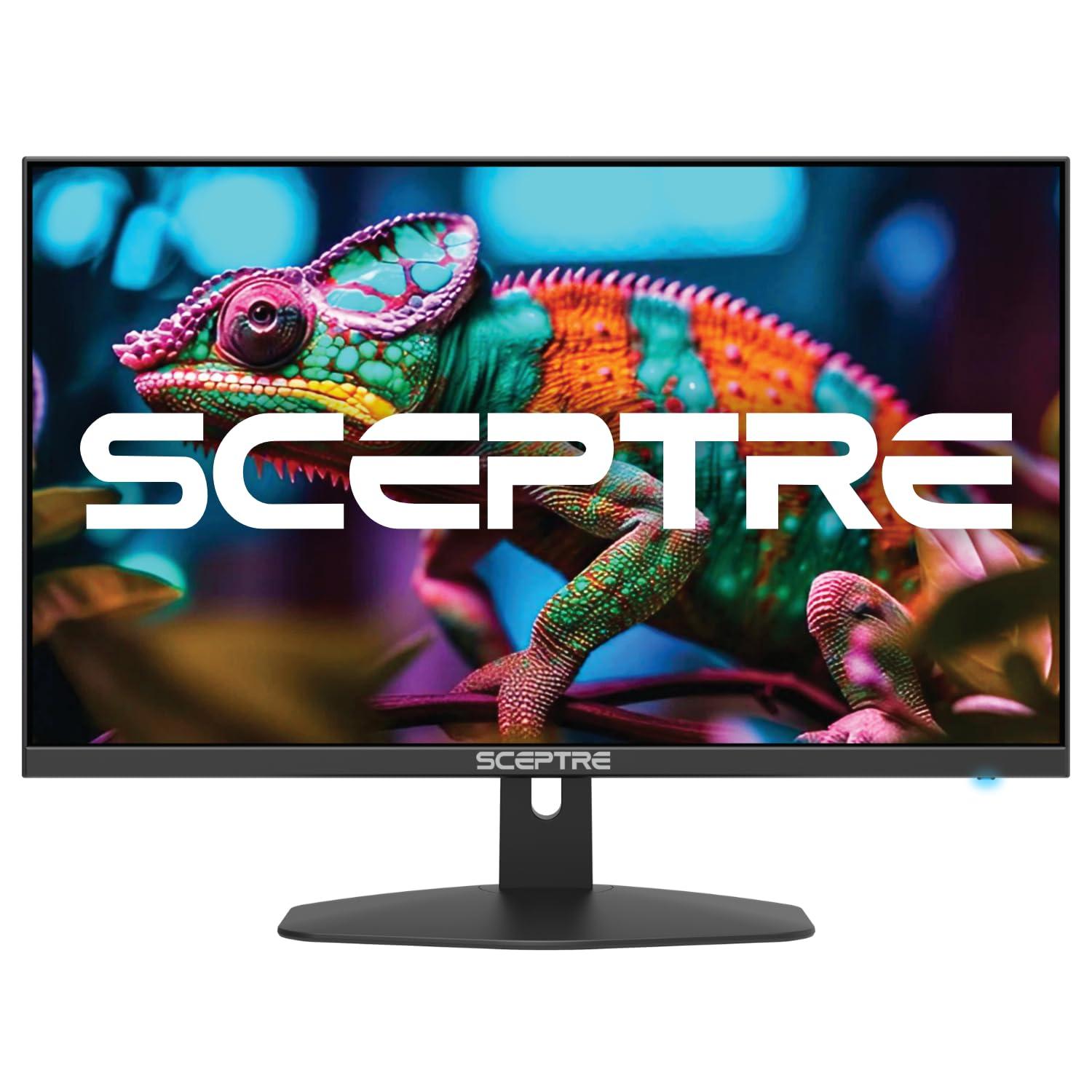 Sceptre E275W-FW100T 27-inch Gaming Monitor, 100Hz, Frameless, DisplayPort, HDMI x2, AMD FreeSync, Build-in Speakers, Eye Care, Machine Black, New, 1ms, 100% sRGB, 2024