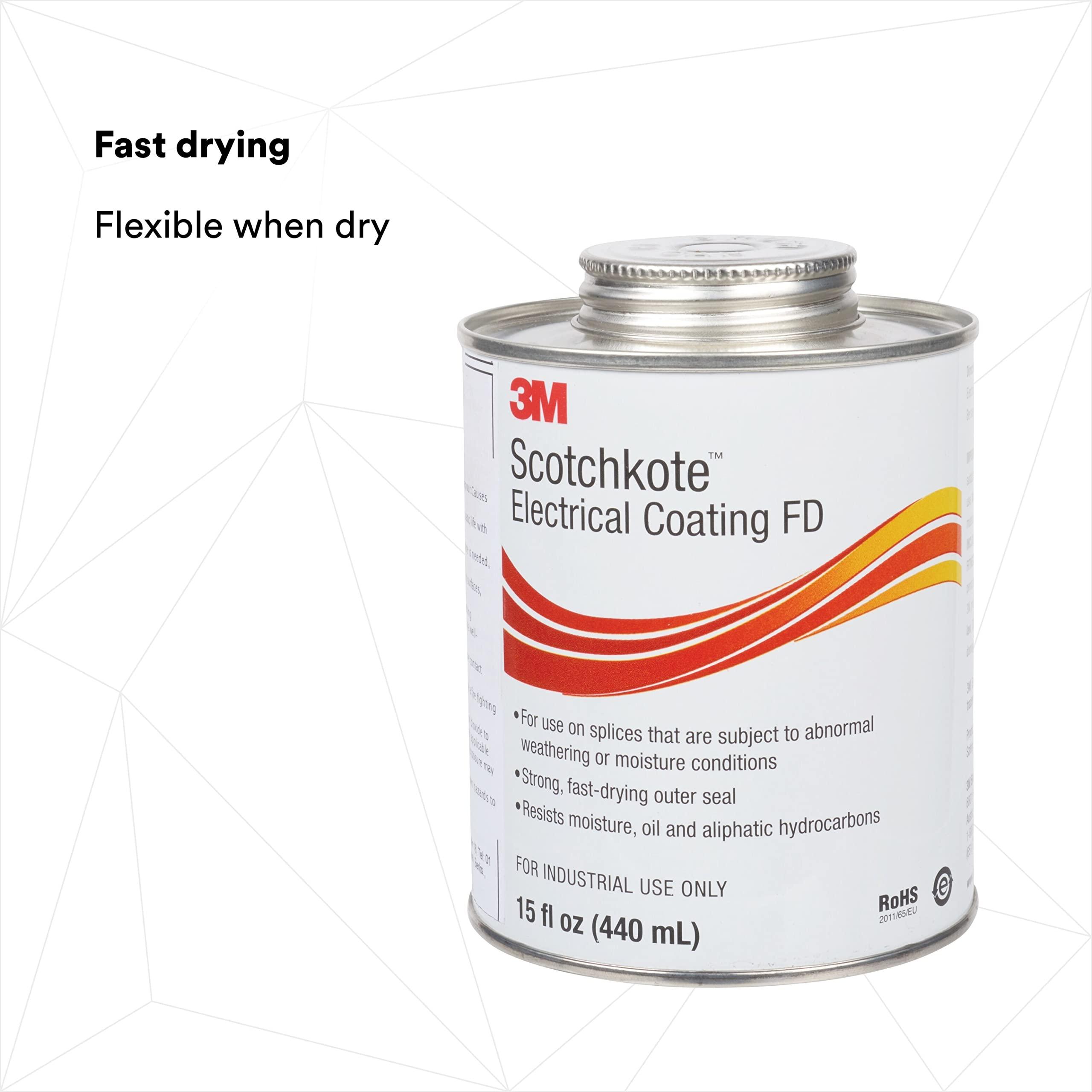 3M Scotchkote Electrical Coating FD, Fast-Drying Liquid, Flexible Sealant and Bonding Agent, Self-Contained Applicator, 15 oz. can - Image 4