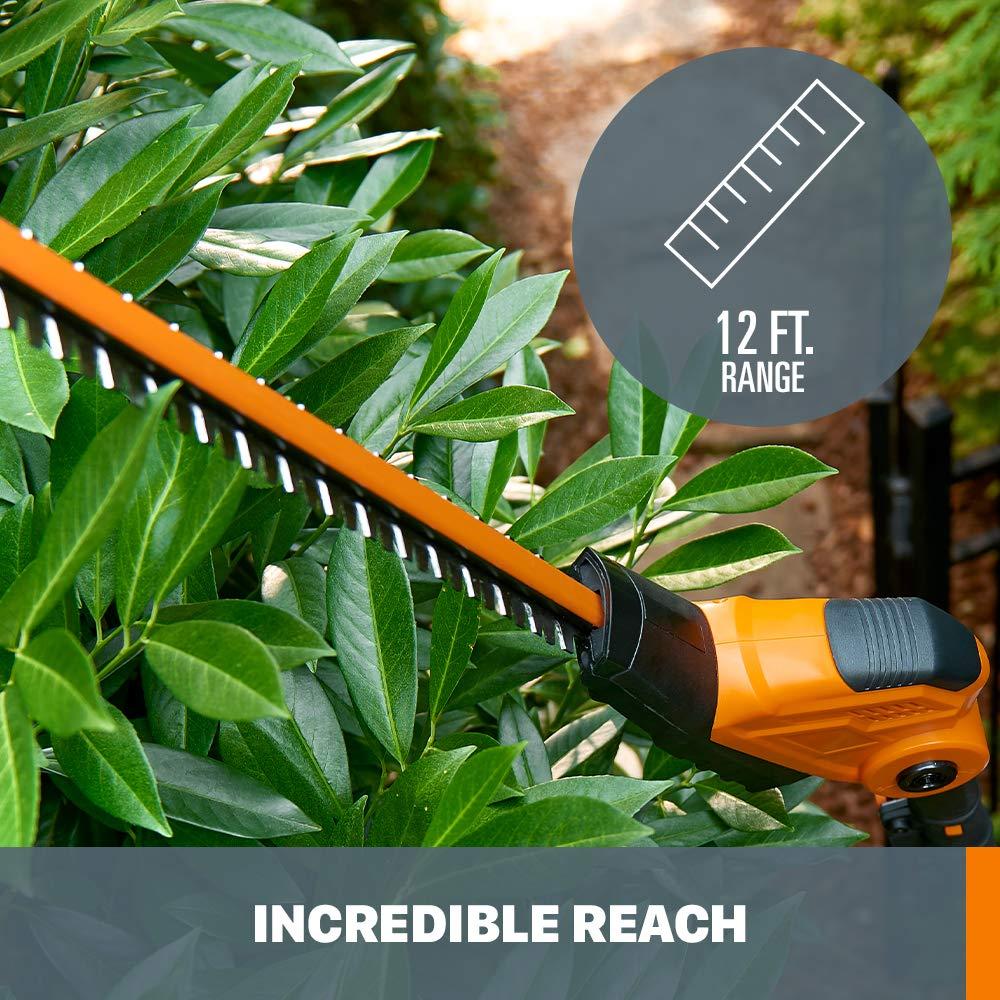 WORX WG252.9 20V 20" Cordless Hedge Trimmer, Reach Up to 12 Inch, Extended Pole, 180° Rotation Head, Battery & Chargers Not Included - Image 7