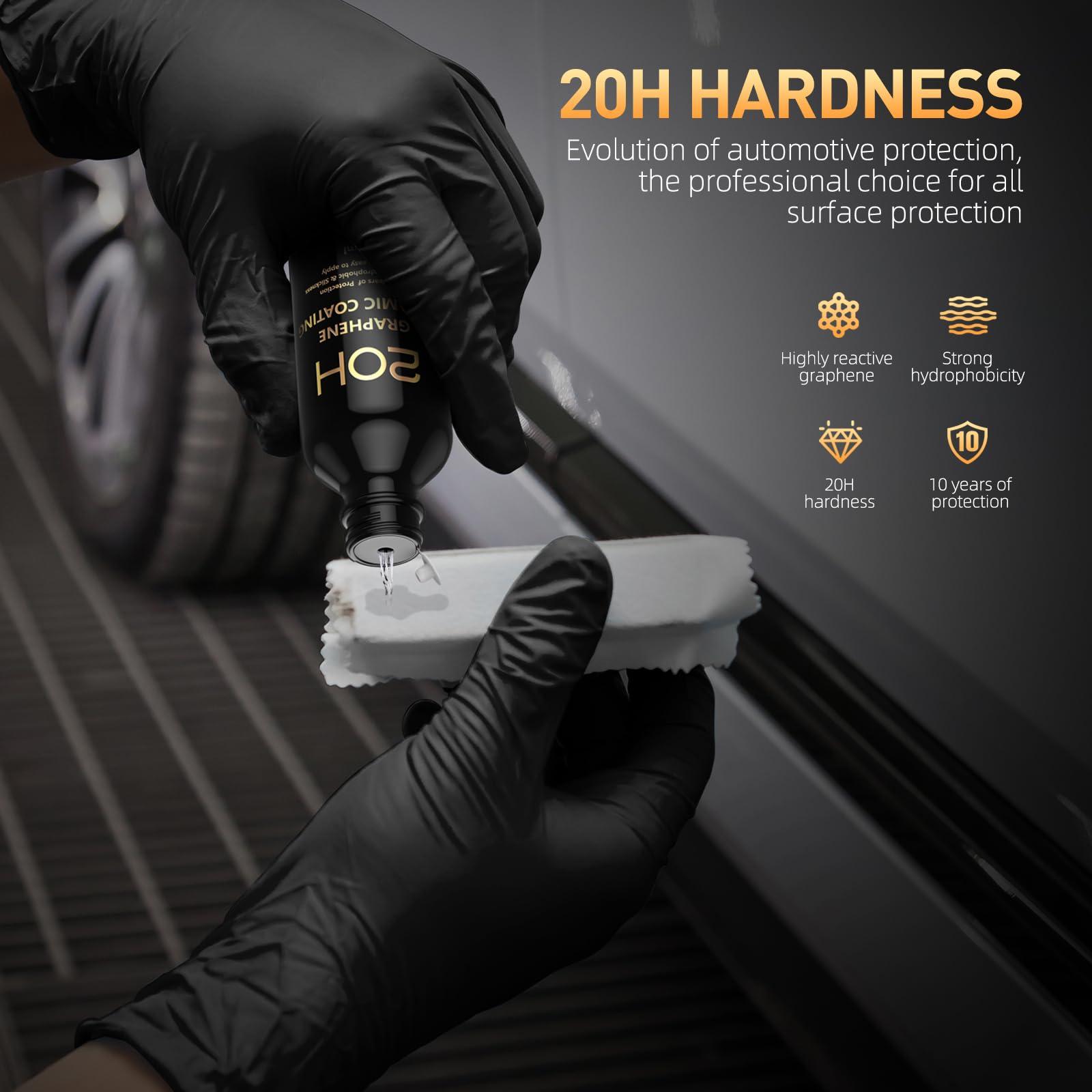20H Advanced Graphene Ceramic Coating for Cars (70ml) - Car Detailing Kit, 10+ Years of Long Lasting Protection, Apply After Car Wash & Paint Correction, Ultra High Gloss - Image 4