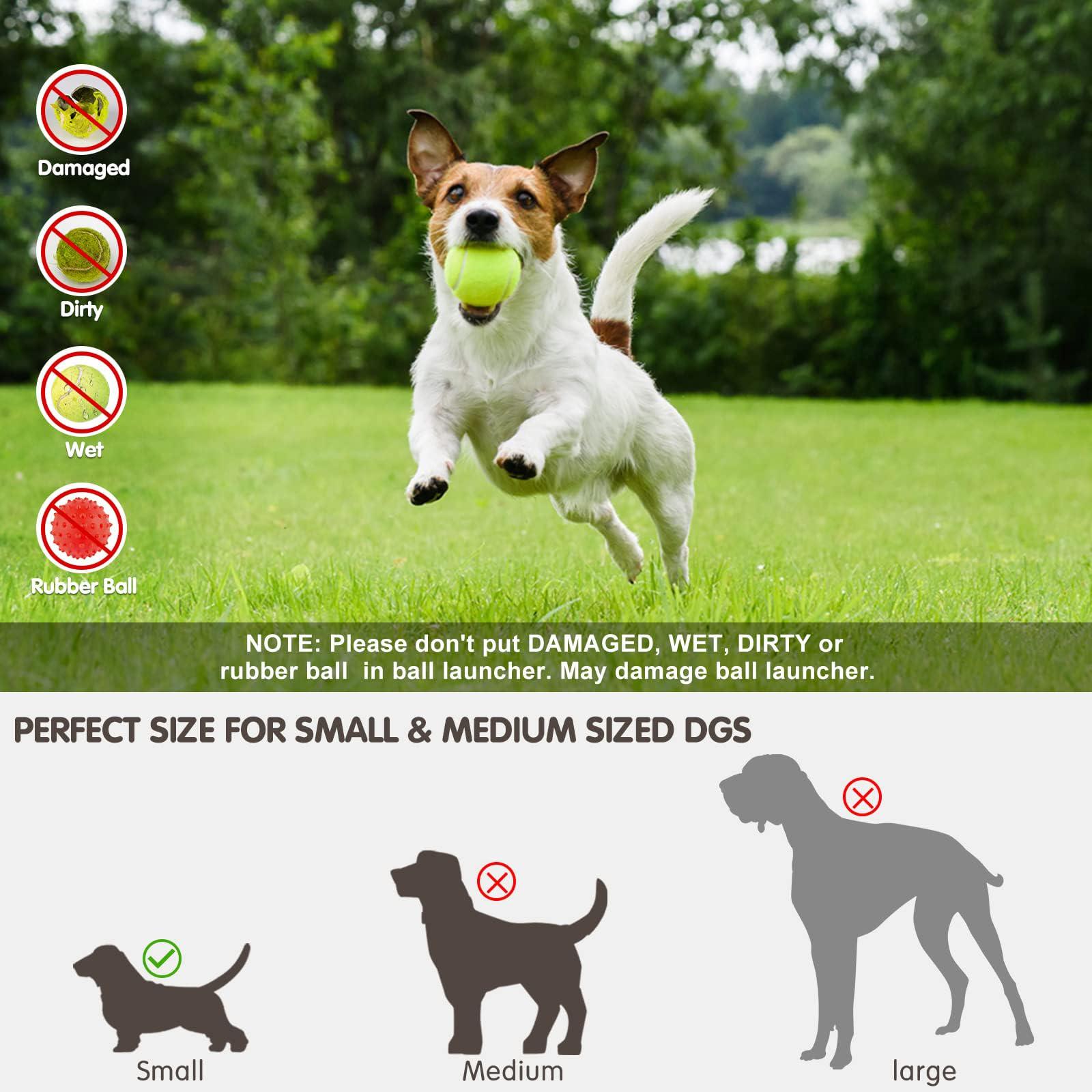 SOCO Dog Ball Launcher Automatic,10-30 FT Distance, USB Rechargeable Ball Thrower, LED Indicator Dog Toy, Included 6 Mini Tennis Balls (2") for Small Dogs - Image 6