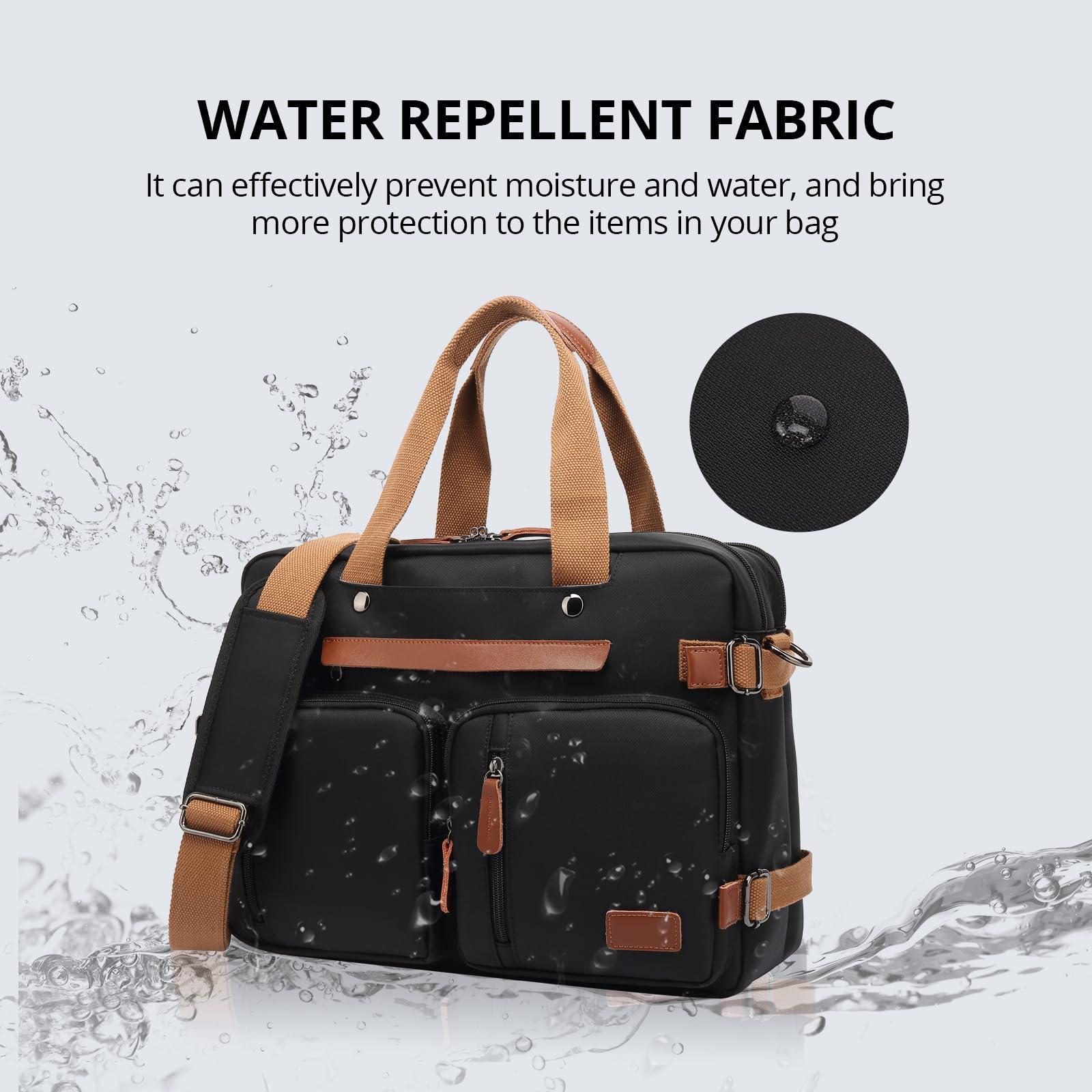 MOLNIA 3 in 1 Laptop Bag for Men, 17.3 Inch Work Bags for Men, Laptop Backpack, Briefcases, Messenger Bag, Computer Bags for Laptops for Men Women, Black - Image 7