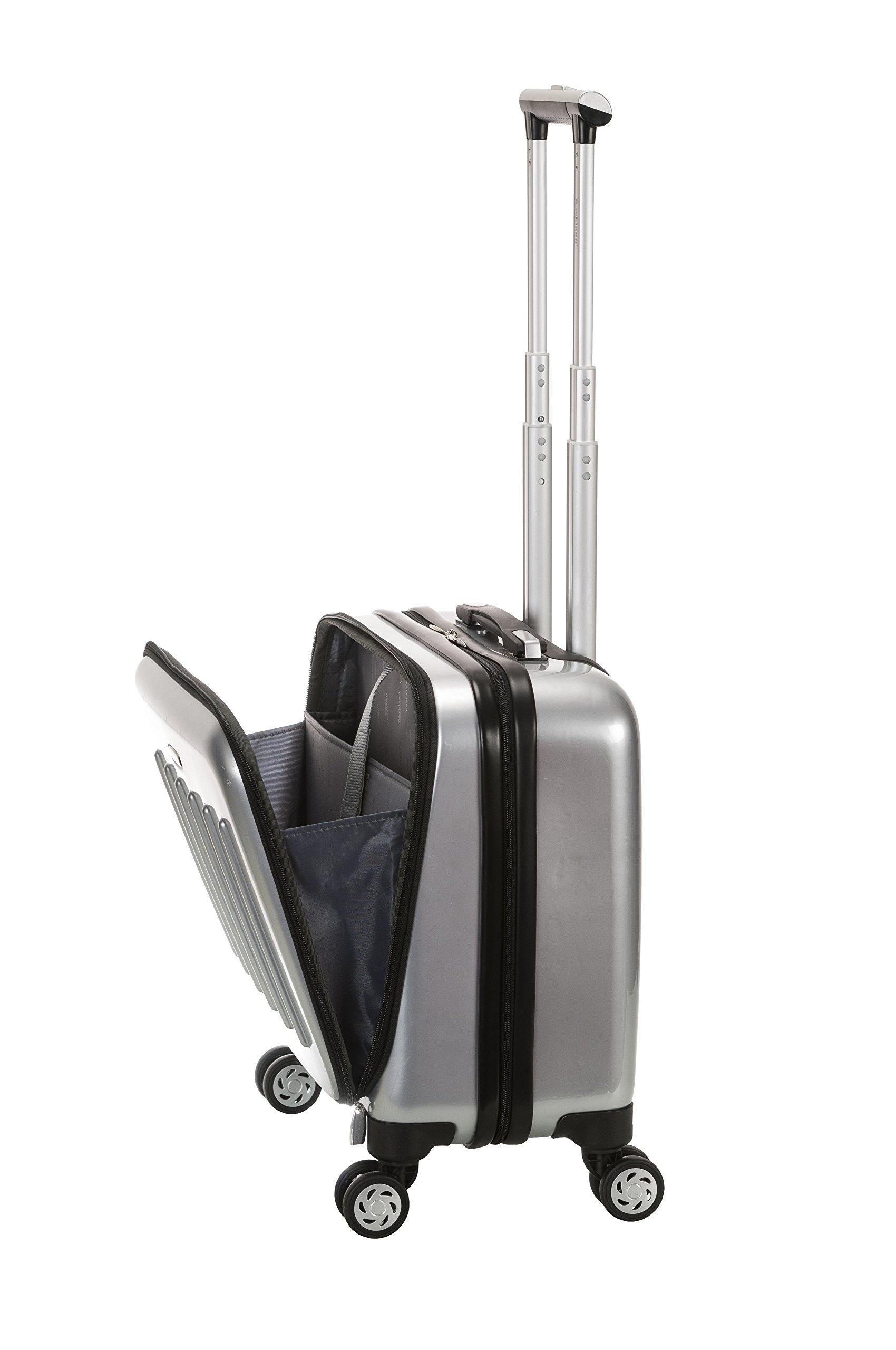Rockland Revolution Hardside Rolling Computer Case, Silver, Carry-On 17-Inch - Image 4