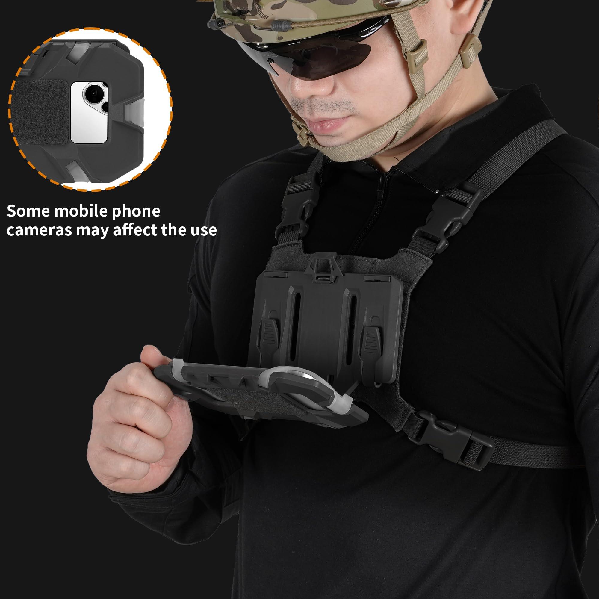 SIVIGEAR Tactical Molle Phone Holder for Plate Carrier Vest, Quick Release & Adjustable Phone Mount, Compatible with 4.7-6.7 inch Smart Phones, Durable Tactical Accessories for Outdoor Enthusiasts - Image 6