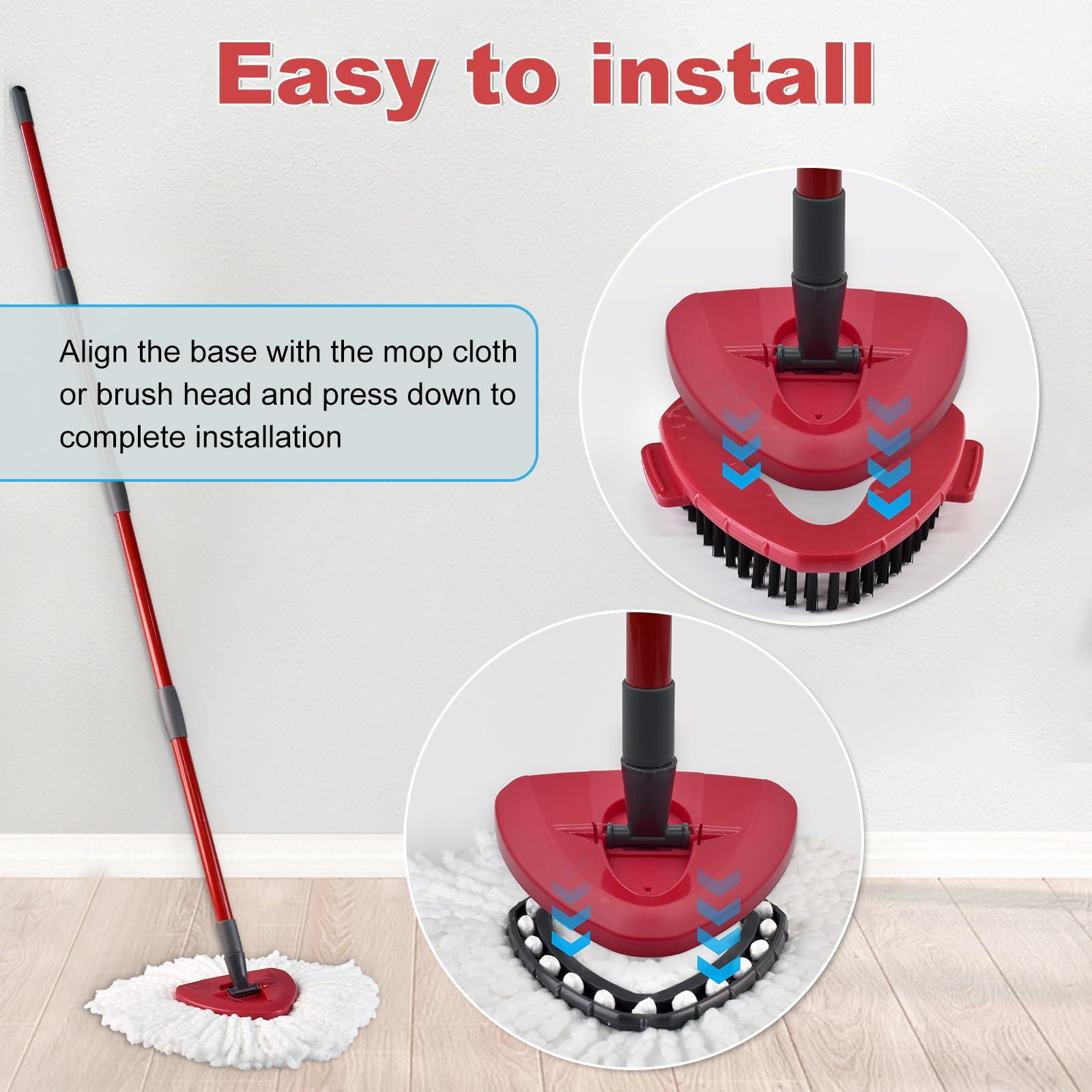 Mop Replacement for Ocedar, Spin Mop Replacement Mop, Mop Replacements for O Cedar Include Mop Handle, 2 Mop Heads Replacements, 1 Scrubber Mop Head, 1 Base for Ocedar Spin Mop - Image 5