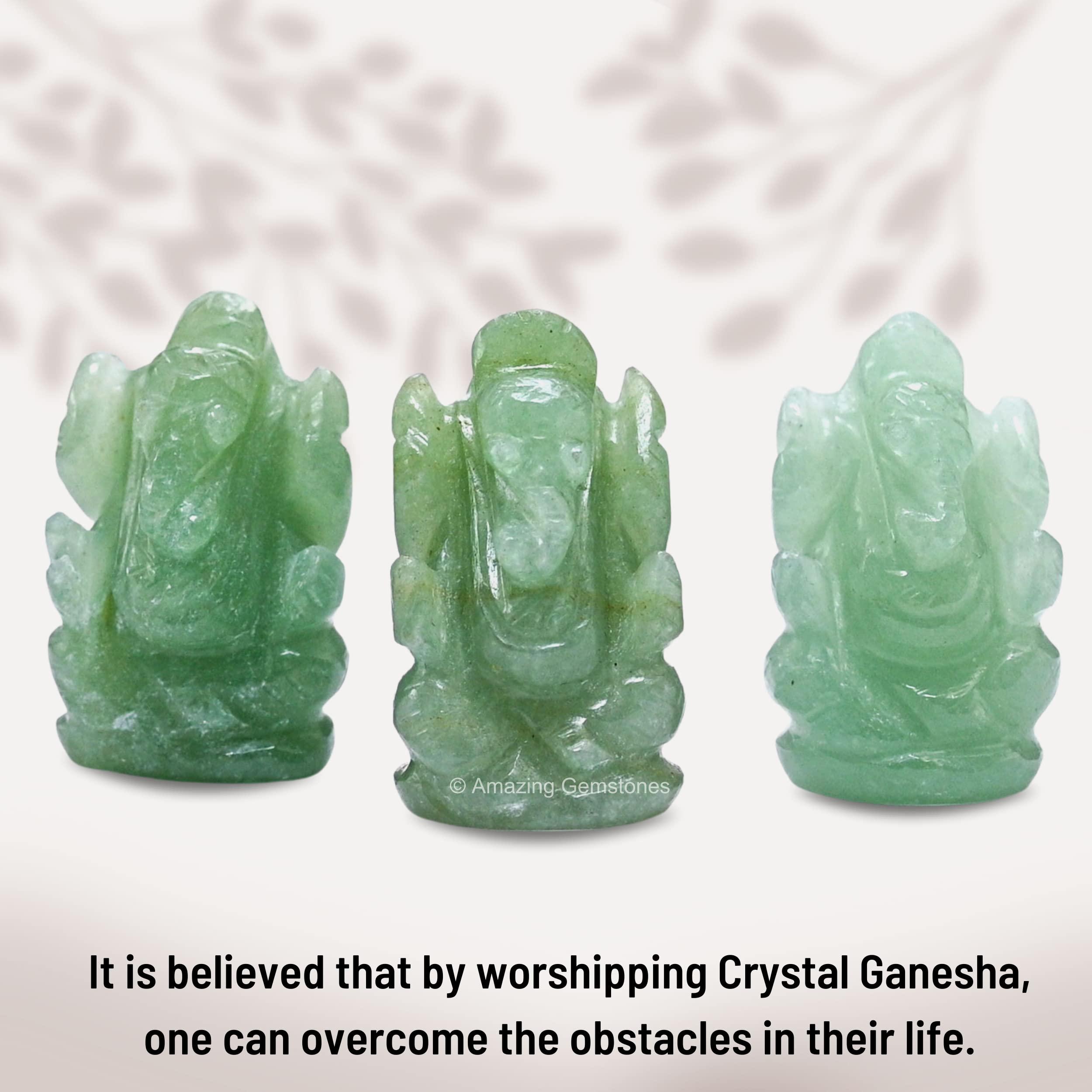 Green Aventurine Ganesha Idol - Crystal Ganesha Idol for Car Dashboard - Spiritual Home, Office and Room Table Decor Ganesha Statues Made of Crystals and Healing Stones - Image 4