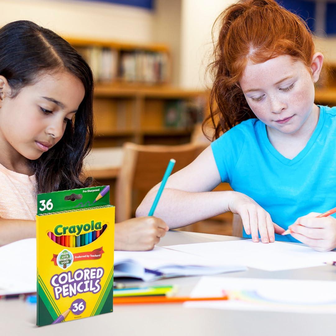 Crayola Colored Pencils (36ct), Kids Pencil Set, Back to School Essentials, Must Have Classroom Supplies for Kids, Pre-Sharpened Coloring Book Pencils, 3+ - Image 2