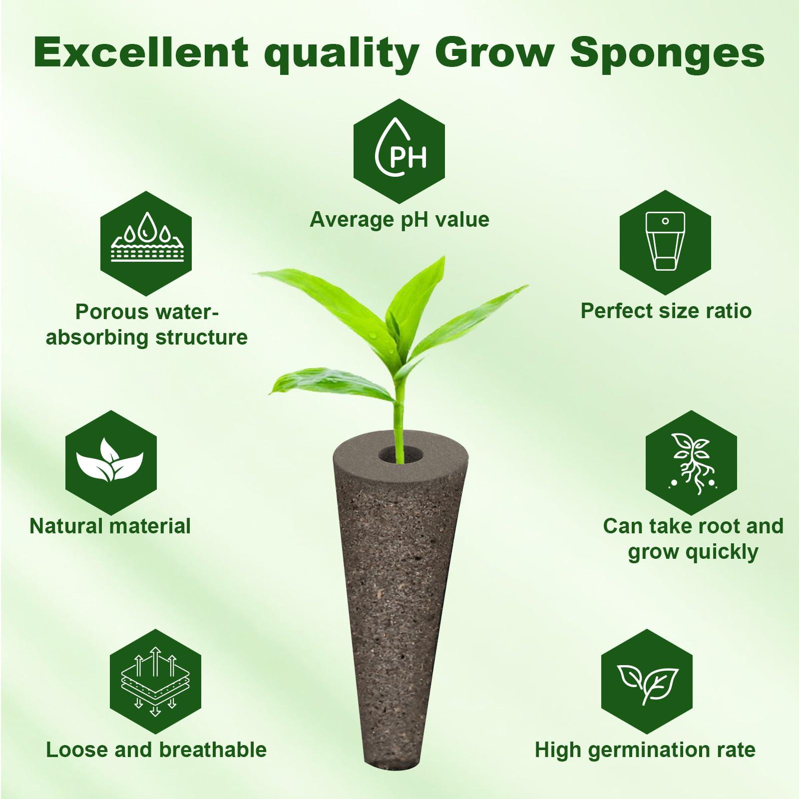 215 Pack Hydroponic Pods Supplies for Aerogarden Pods, Grow Sponges for Hydroponics, Seed Pods Kit with 100 Grow Sponges, 102 Pod Labels,12 Plant Labels, 1 Tweezer for Hydroponic Indoor Garden System - Image 5