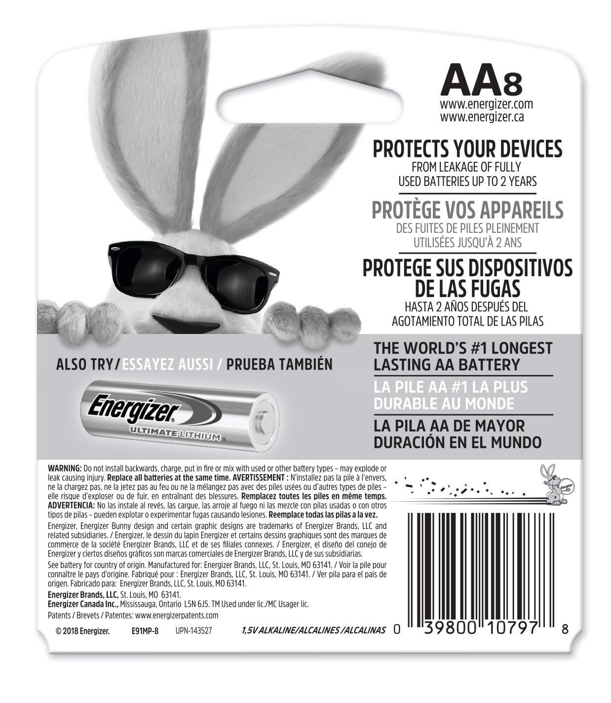 Energizer AA Batteries, MAX Double AA Battery Alkaline, 8 Count - Image 2