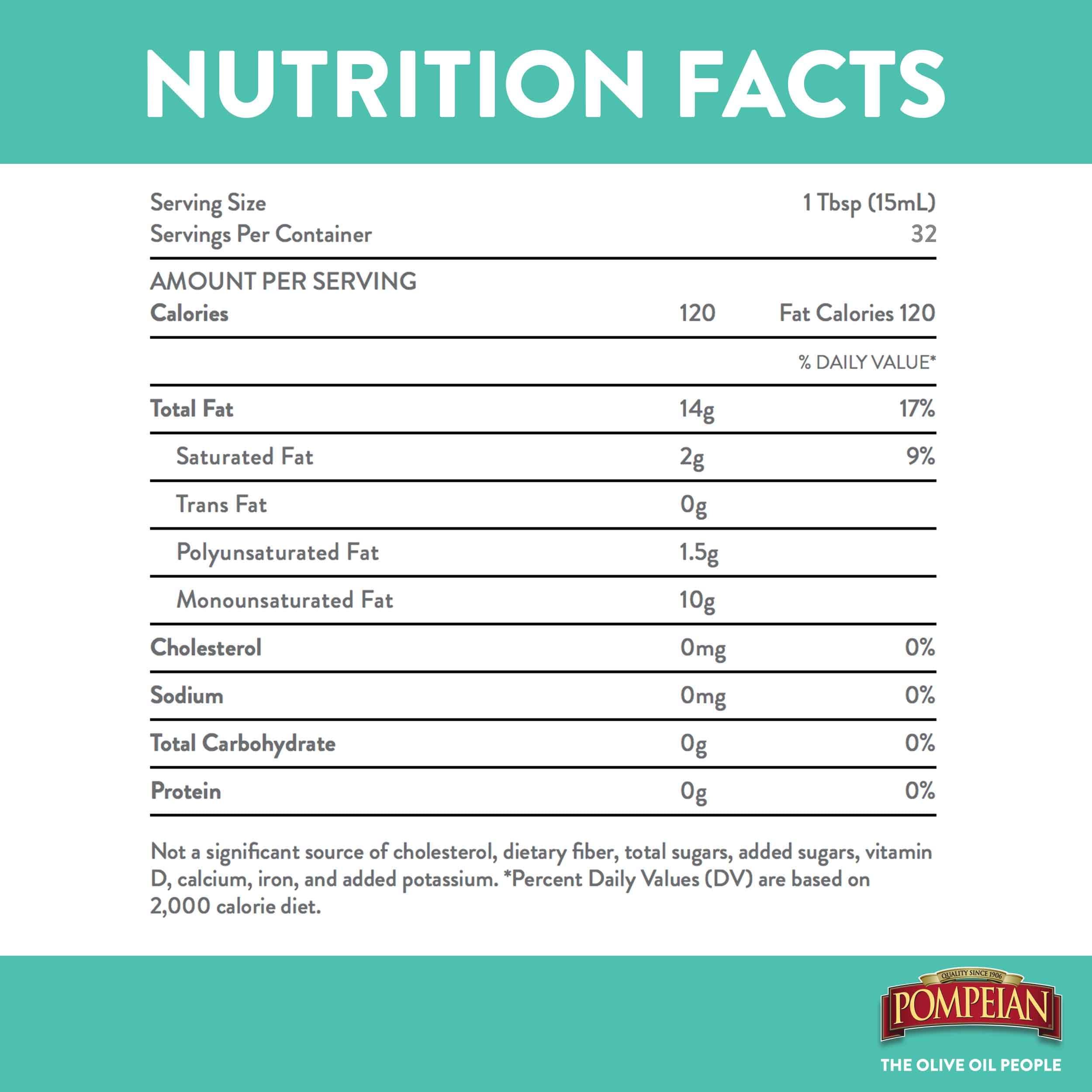 Pompeian Smooth Extra Virgin Olive Oil, Contains Polyphenols, First Cold Pressed, 16 FL Oz - Image 2