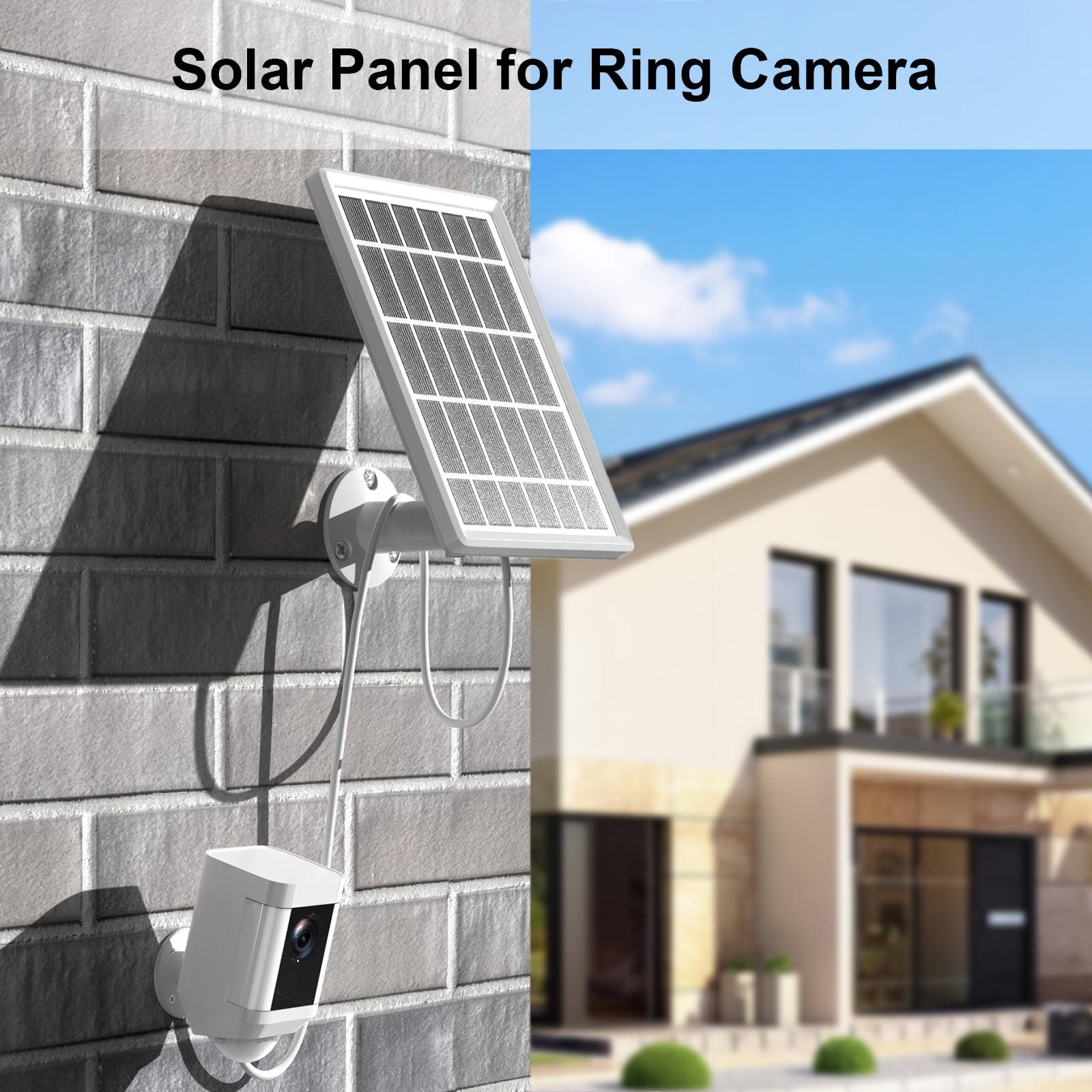 Solar Panel Charger for Ring Camera, Camcorder Solar Charger Compatible with Ring Stick Up Cam, Stick Up Cam Pro Battery, Spotlight Camera Plus Battery, Spotlight Cam Pro, 3W, 2 Pack - Image 2