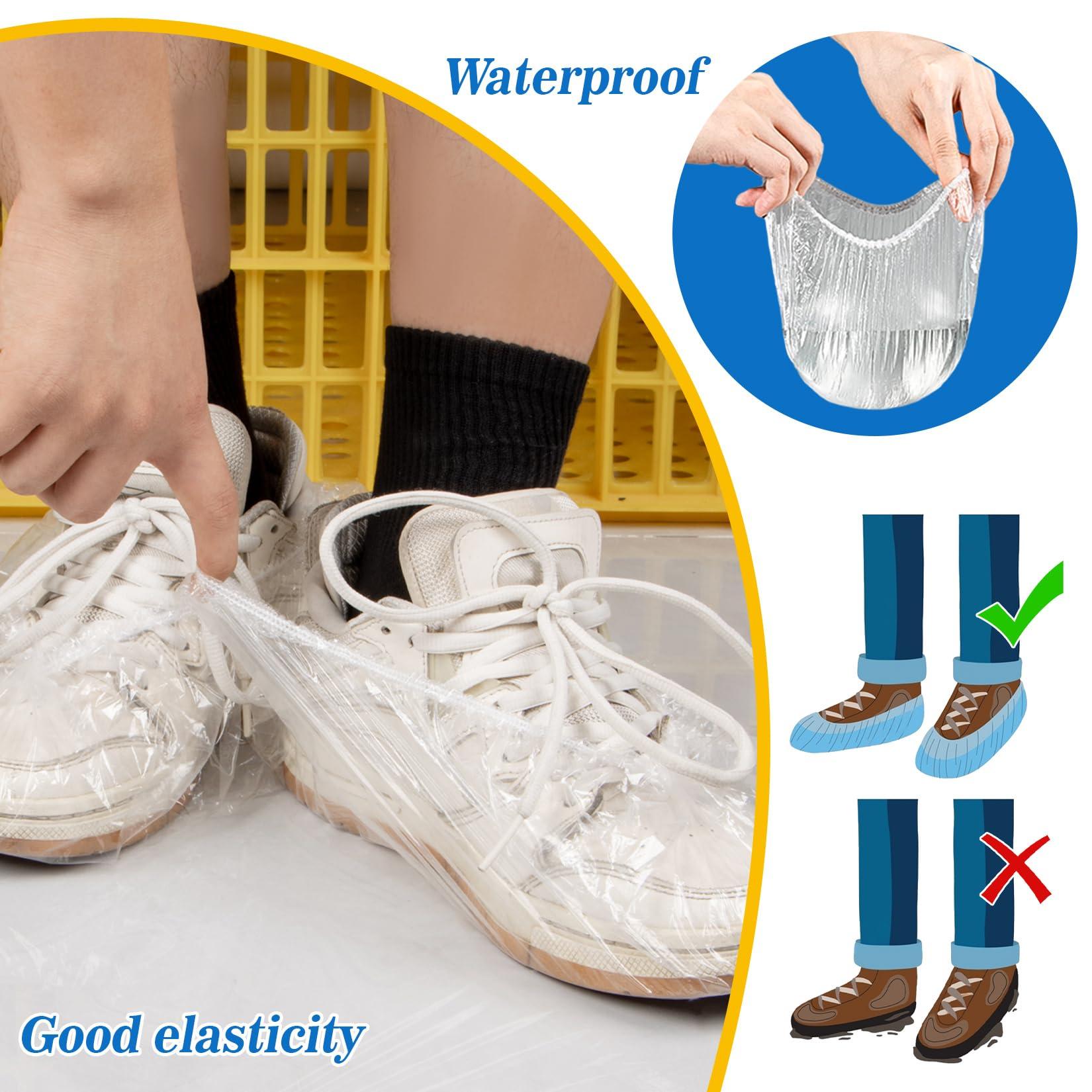 MAQIHAN 100pcs(50PRS) Shoe Covers Disposable - Portable Size Save Space for Rainy Days Waterproof Booties Covers Plastic Rain Shoe Protector Foot Covers Indoors Reusable Women Men Shoe Bags for Travel - Image 4