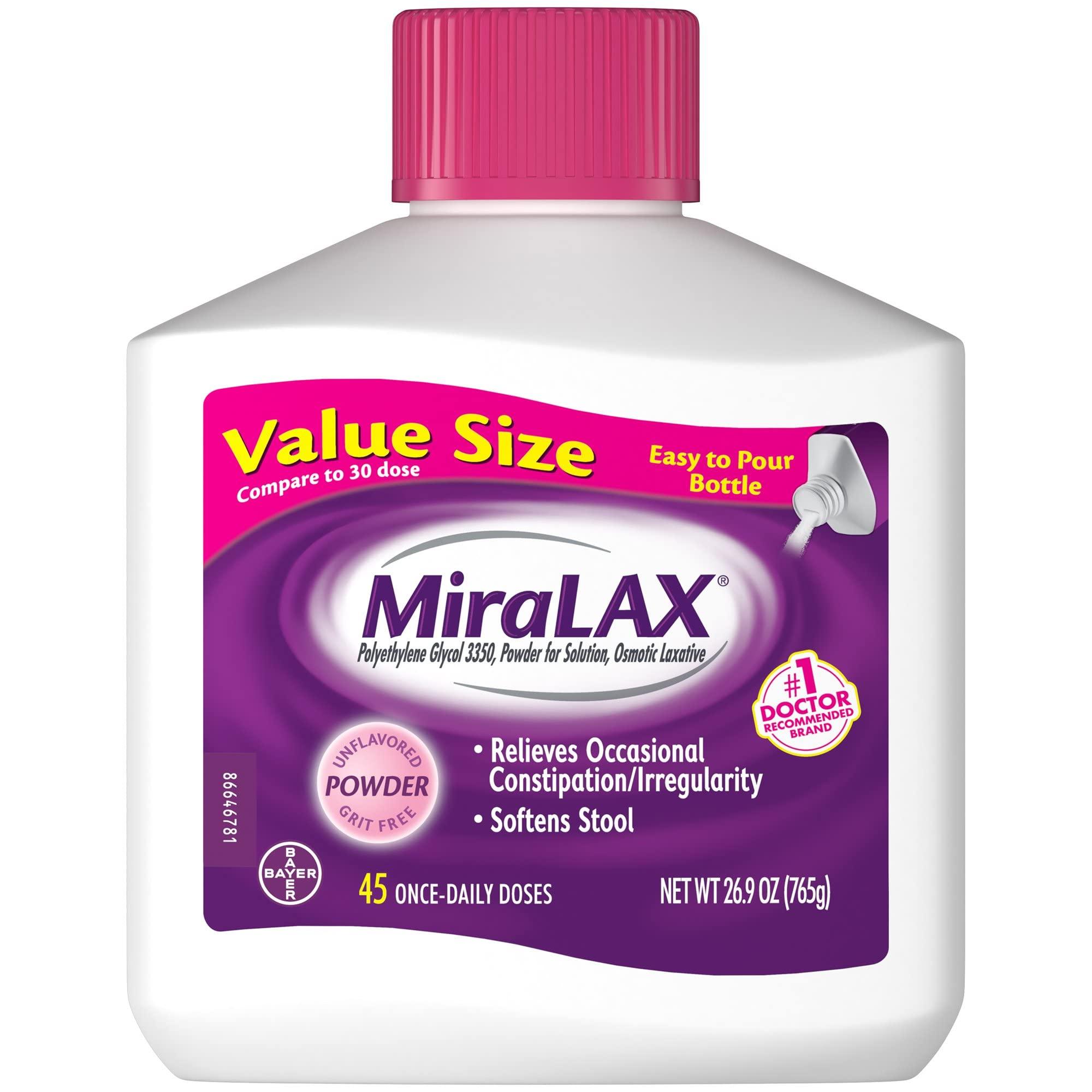 Miralax Laxative Powder for Solution Unflavored - 26.9 oz, Pack of 2 - Image 9