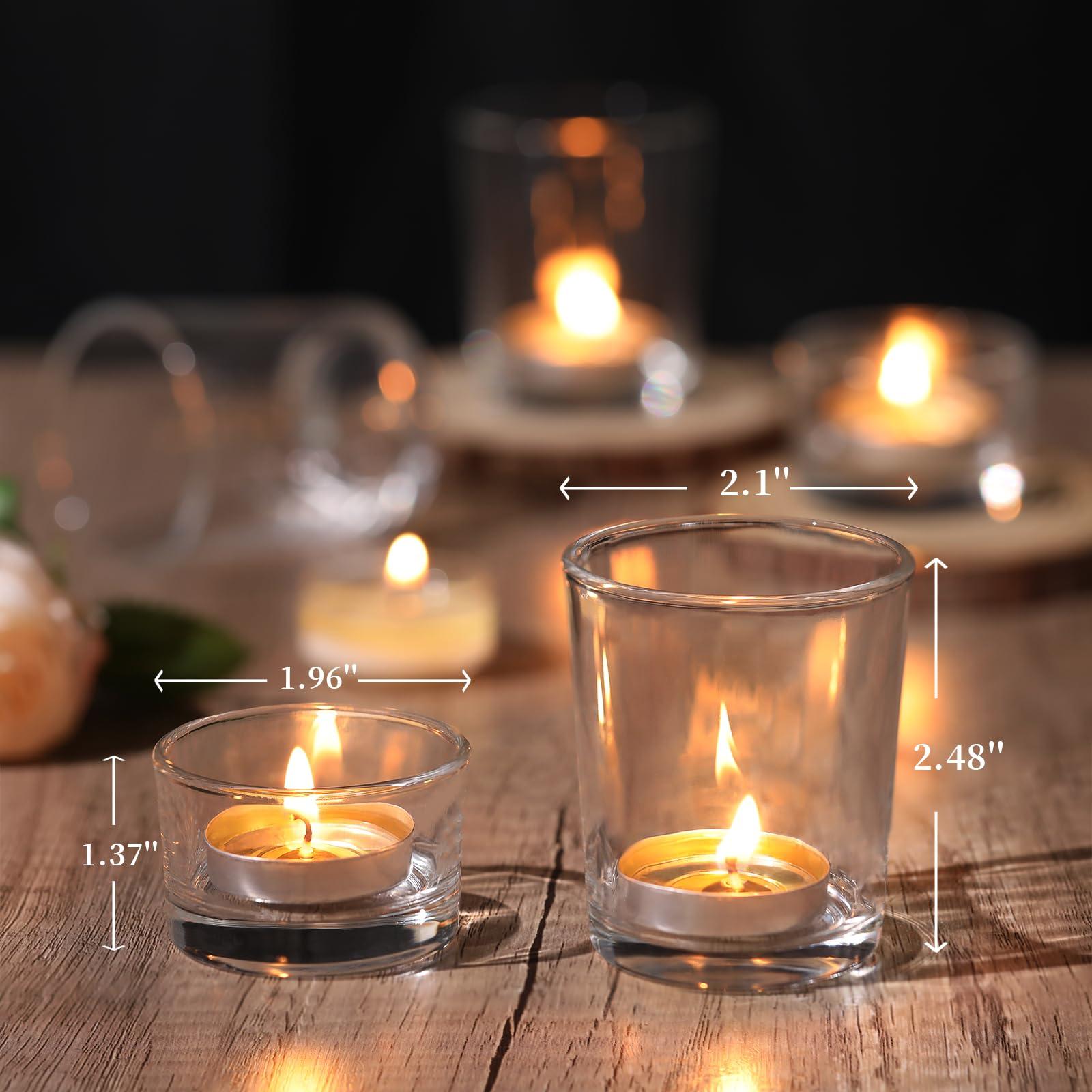 36pcs Assorted Votive Candle Holders, Glass Candle Holder for Wedding Decor, Clear Tealight Candle Holder for Table Centerpiece, and Party Decor - Image 2