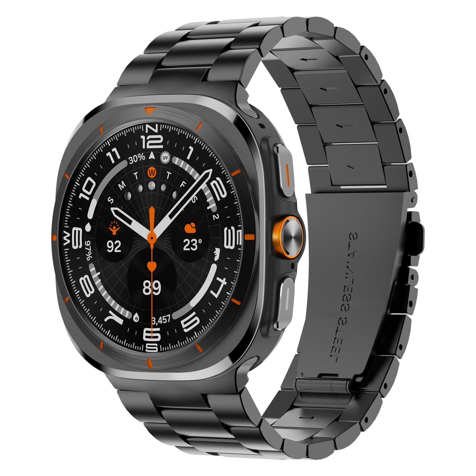 Band Compatible with Samsung Galaxy Watch Ultra 47mm(2024),Metal Stainless Steel Bands Strap Men Women,NOT for Galaxy Watch 7 6 5 4 Band 40mm 44mm 45mm/Watch 6 4 Classic 42mm 46mm 43mm 47mm