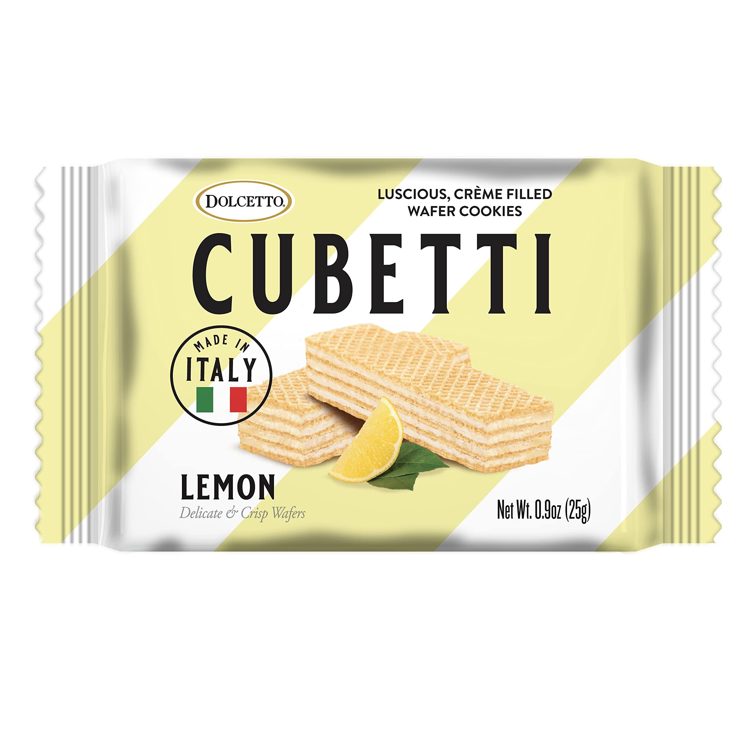 Dolcetto Cubetti Wafer Cookies, Lemon Flavor, 8.8 Ounce (Pack of 20), Cream Filled Bite Sized Crispy Wafer Cookies, Made in Italy, Halal - Image 2