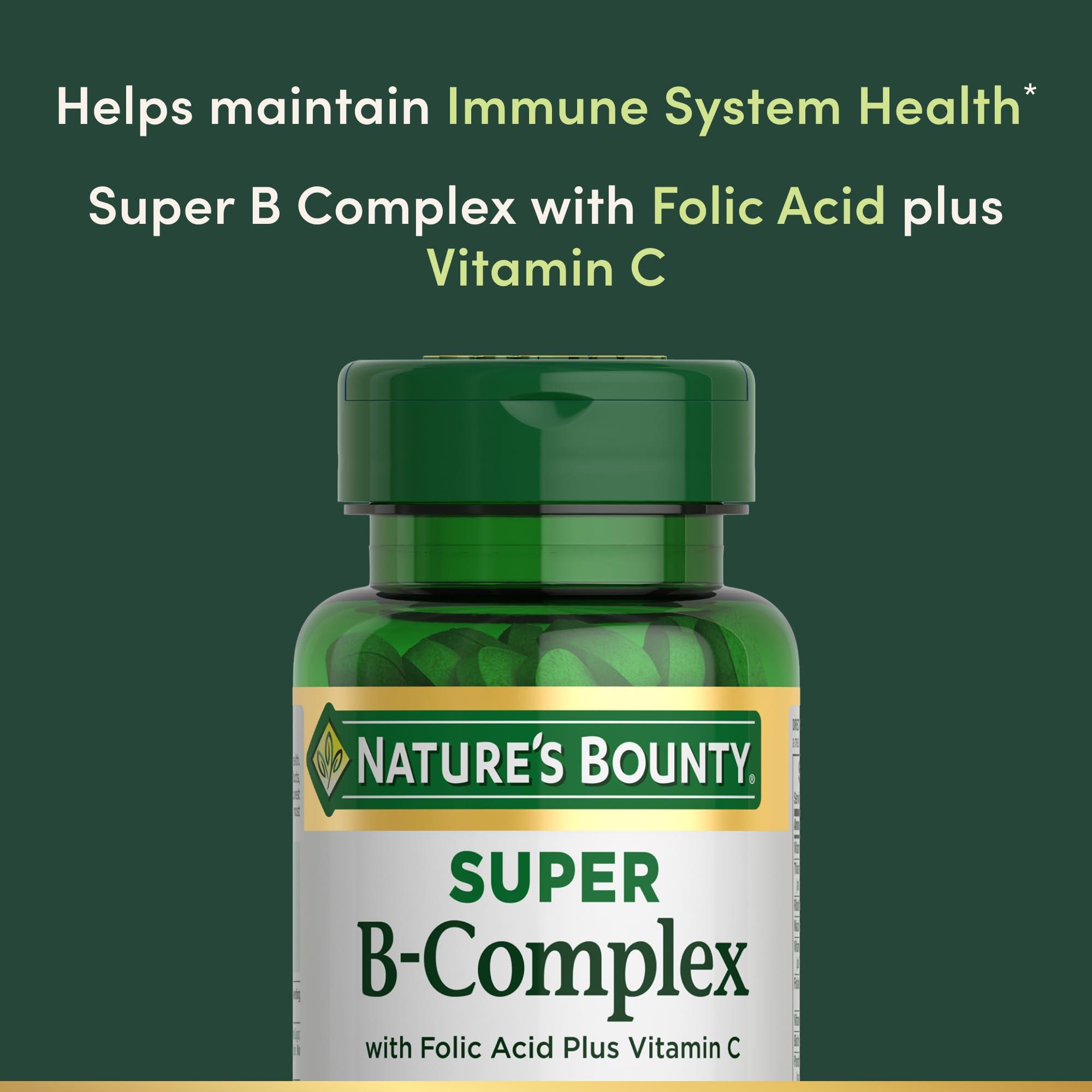 Nature's Bounty Super B Complex Vitamins with Vitamin C & Folic Acid, Vitamins for Immune & Cellular Energy Support, 150 Tablets - Image 3