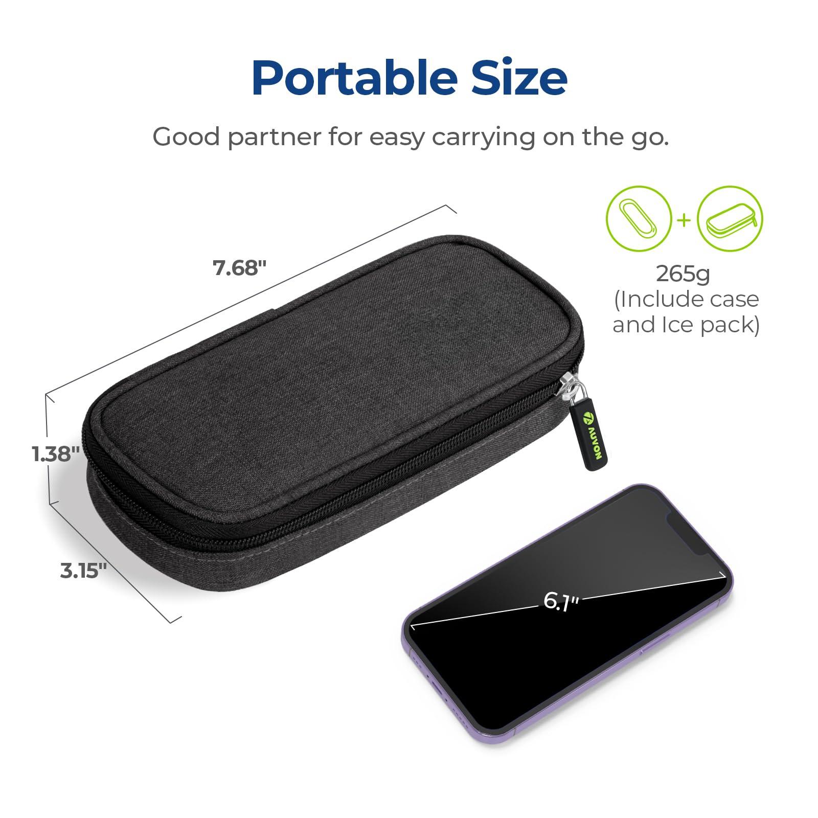 AUVON Insulin Pen Cooler Travel Case with 2 x 90g TSA Approved Ice Packs, Diabetic Medication Insulated Cooling Bag for Insulin Pens and Diabetic Supplies Storage, Compact for Daily Life and Trips - Image 8
