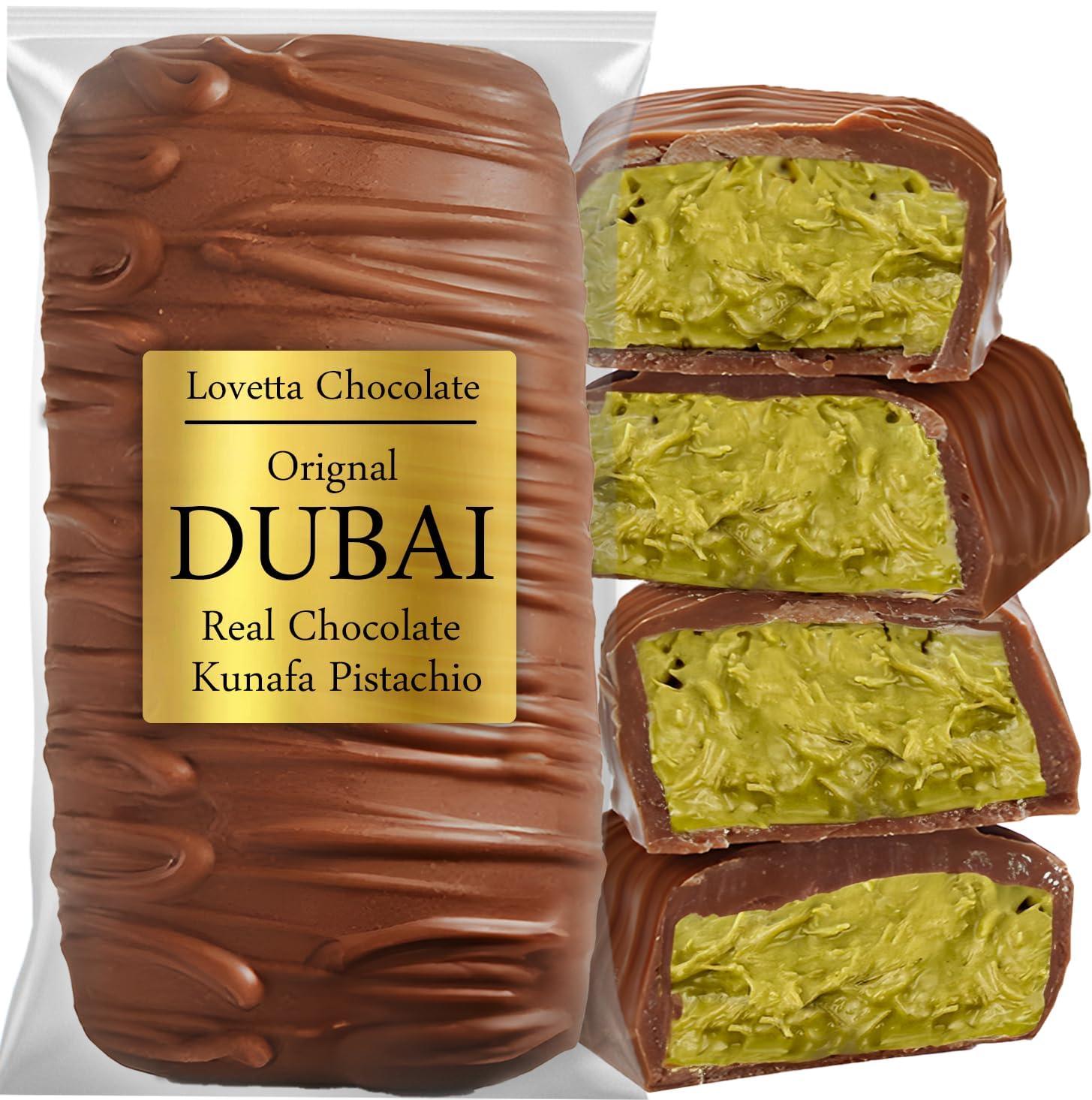 Dubai Chocolate Bar Pistachio Knafeh - Luxury Rich Milk Chocolate, Individually Wrapped Fresh, Premium Pistachio Cream Kataifi Filling (1 Pack)