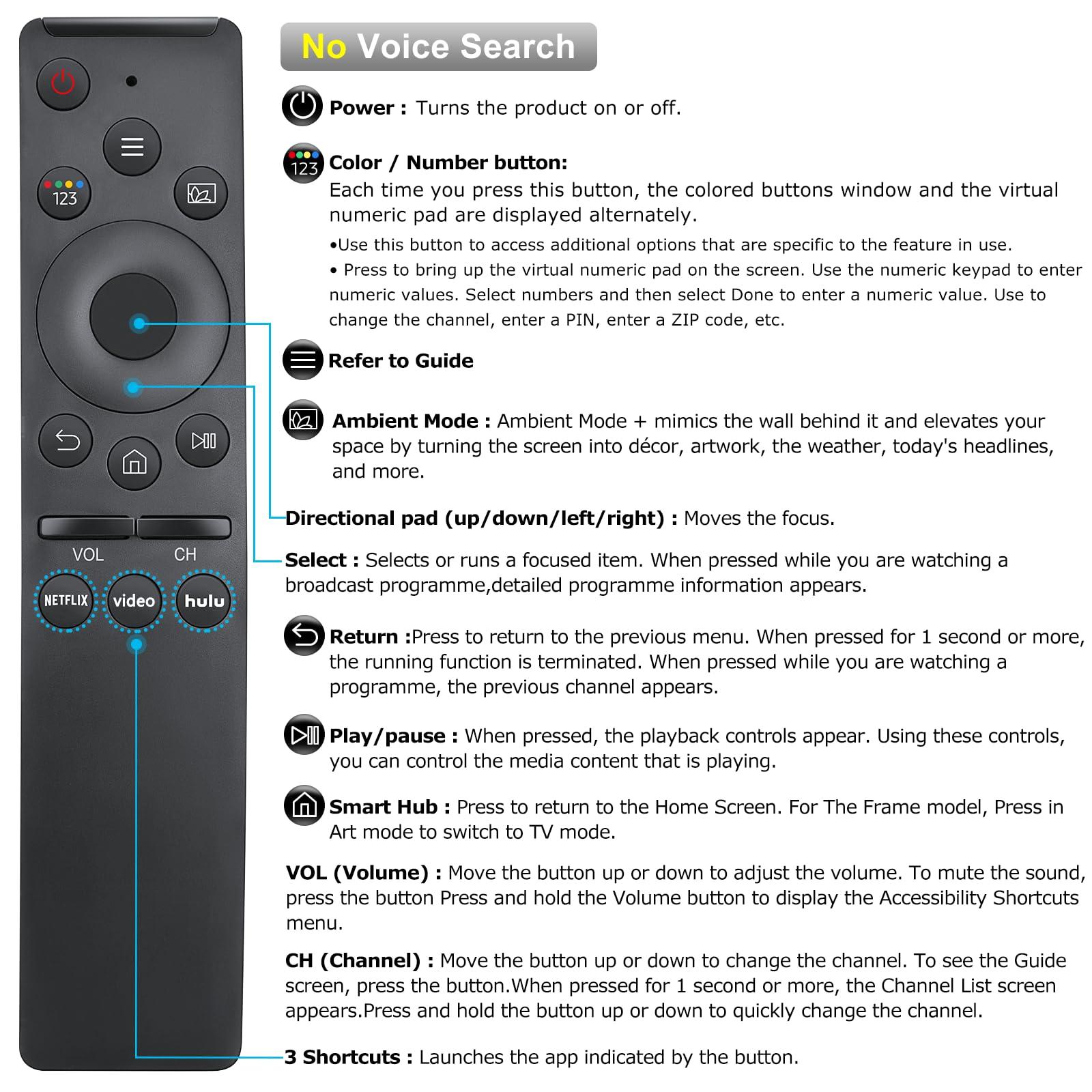 【Pack of 2】 for Samsung Smart TV Remote Control Replacement,Universal for All Samsung TVs - Image 7
