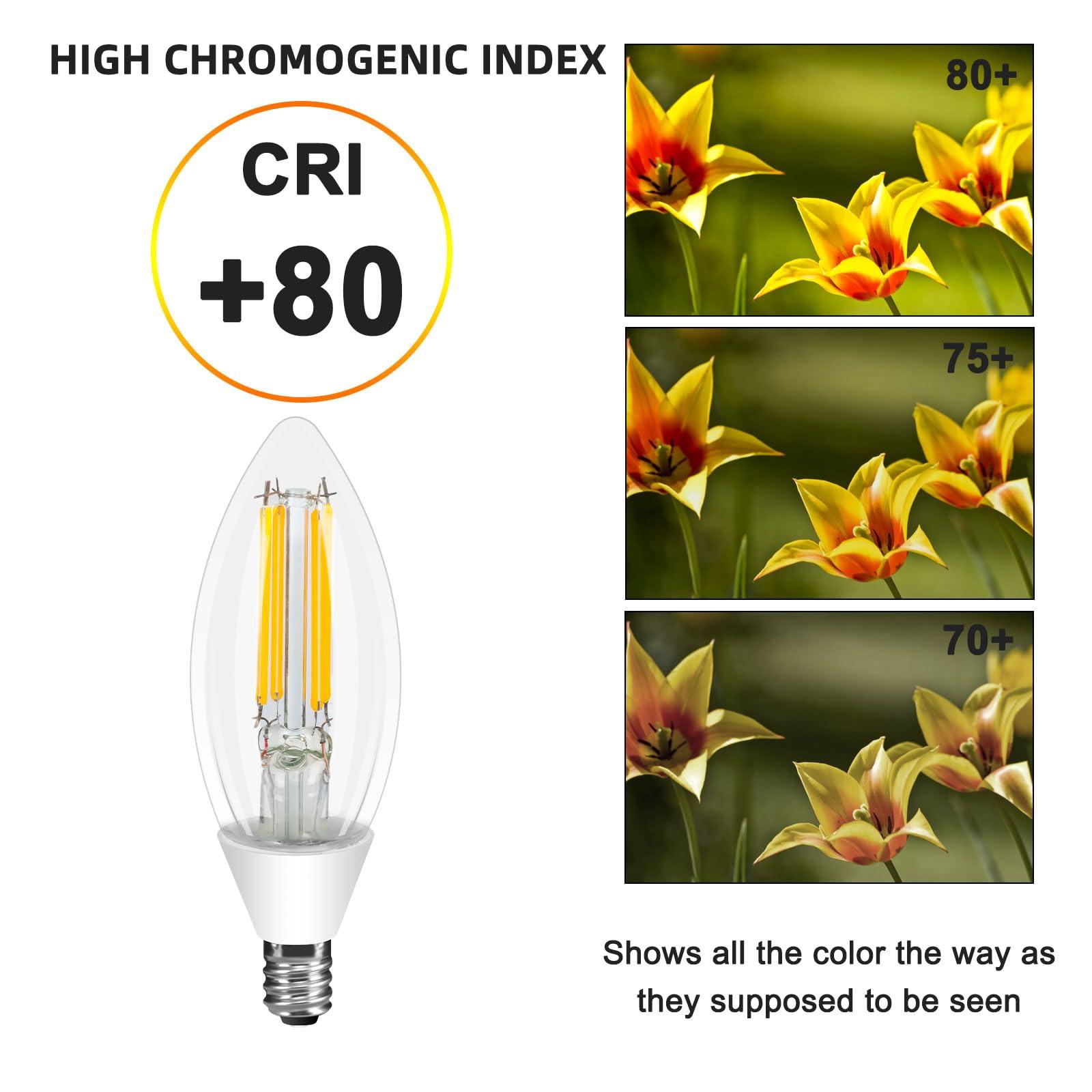 Ganiude E12 Dusk to Dawn Light Bulbs Outdoor, C35 B11 5W 60W Equivalent 500LM 2700K Warm White Photocell Sensor Filament Candelabra Bulbs, Auto ON/Off Edison Outdoor Bulbs for Garage, Porch, 6 Pack - Image 5