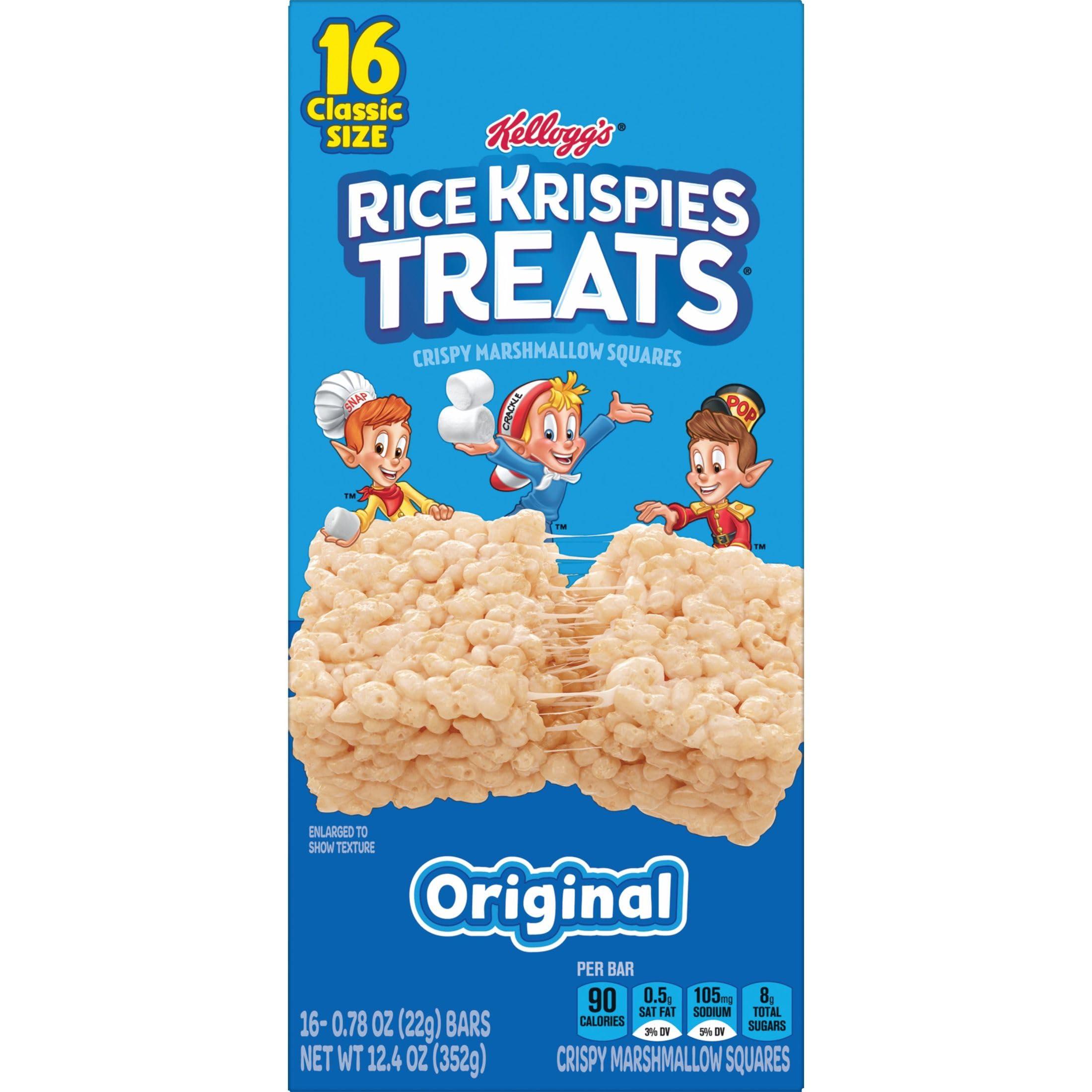 Rice Krispies Treats Marshmallow Snack Bars, Kids Snacks, School Lunch, Value Pack, Original (6 Boxes, 96 Bars) - Image 8