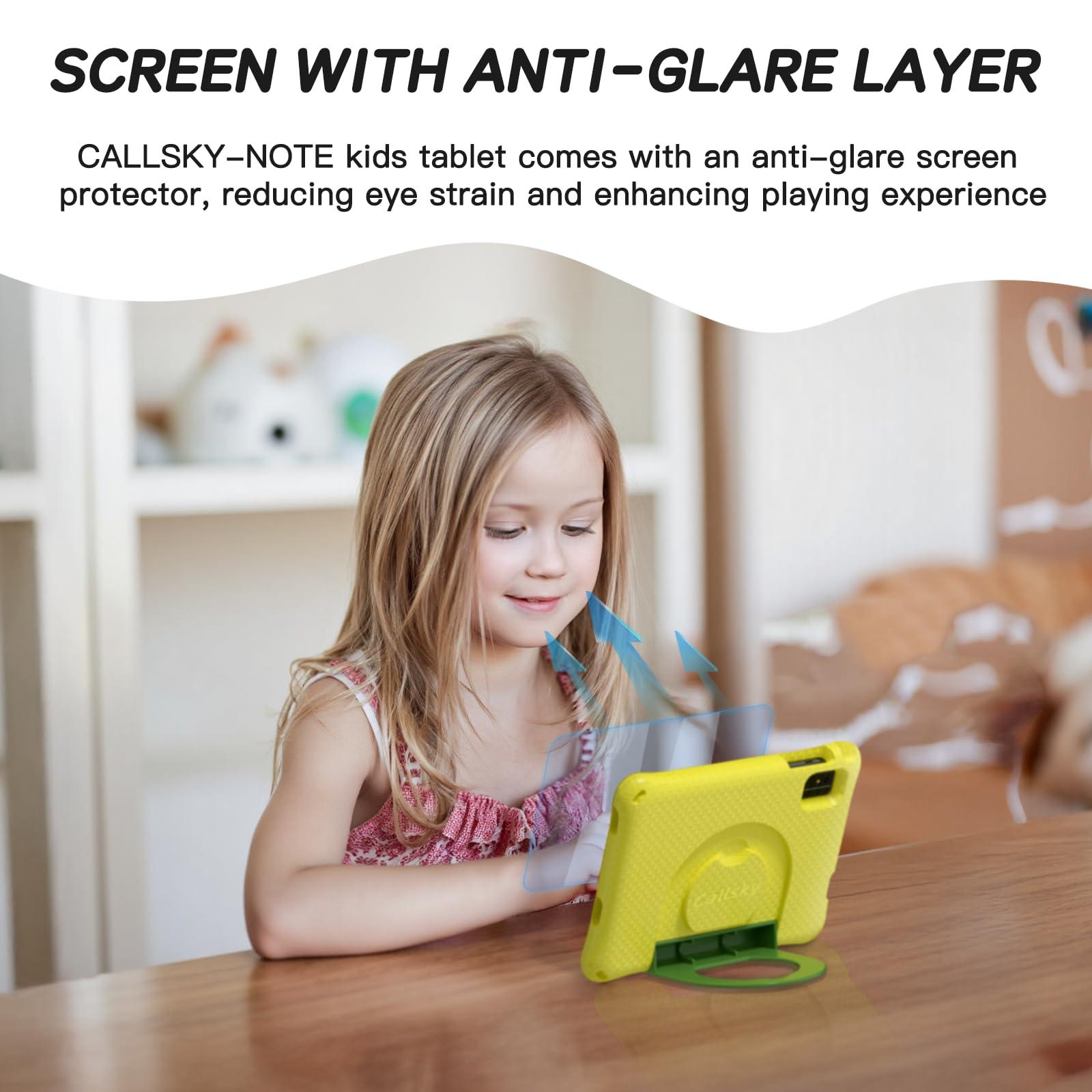 Kids Tablet 8 Inch Android 15, Octa-Core 12GB RAM + 64GB ROM, Toddler Tablet with WiFi 6, Parental Control, Pre-Installed Kids Space, EVA Case, Anti-Glare Screen Protector, Adjustable Strap, Yellow - Image 5
