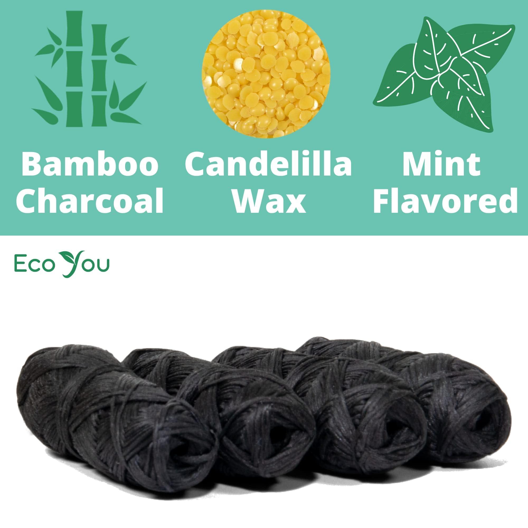 EcoYou Bamboo Charcoal Dental Floss | Mint & Candelilla Wax | Vegan & Biodegradable (4 Refills Pack) - Image 2