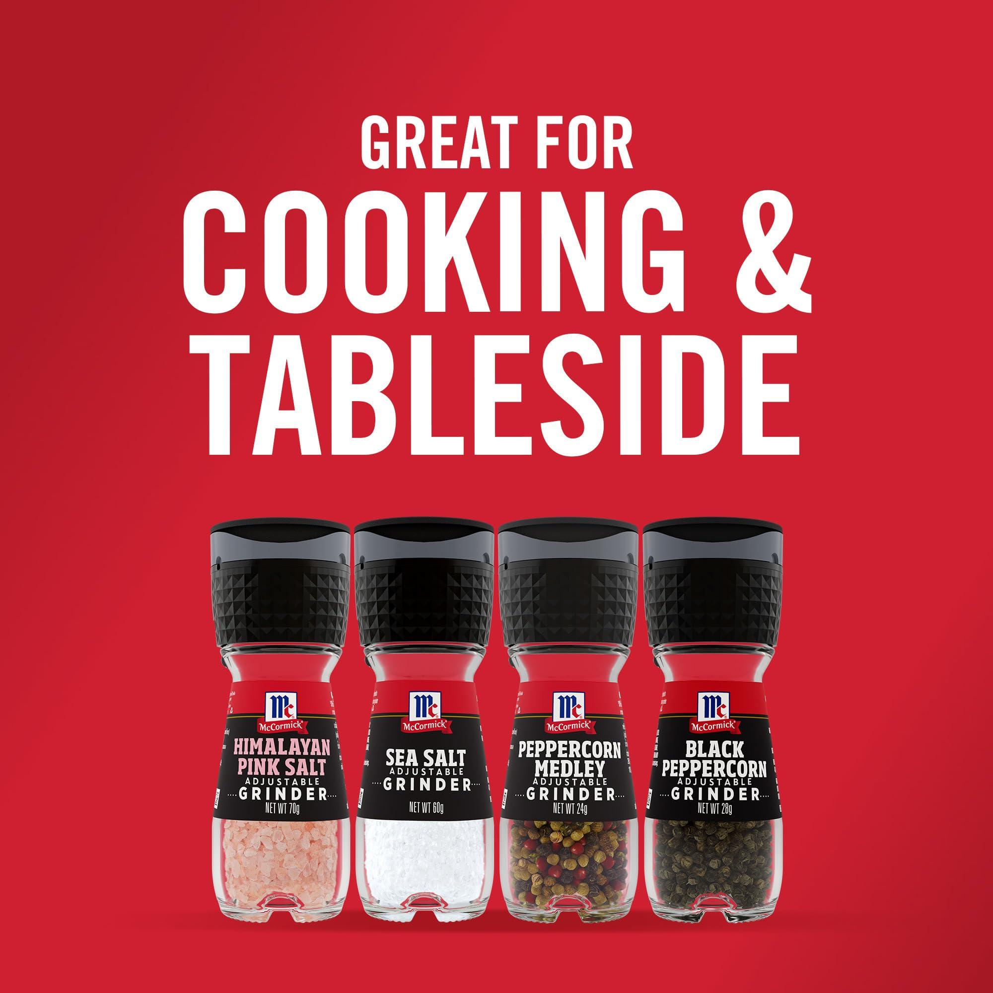 McCormick Salt & Pepper Grinder Variety Pack, Himalayan Pink Salt, Sea Salt, Black Peppercorn, and Peppercorn Medley, 6.47 oz - Image 11