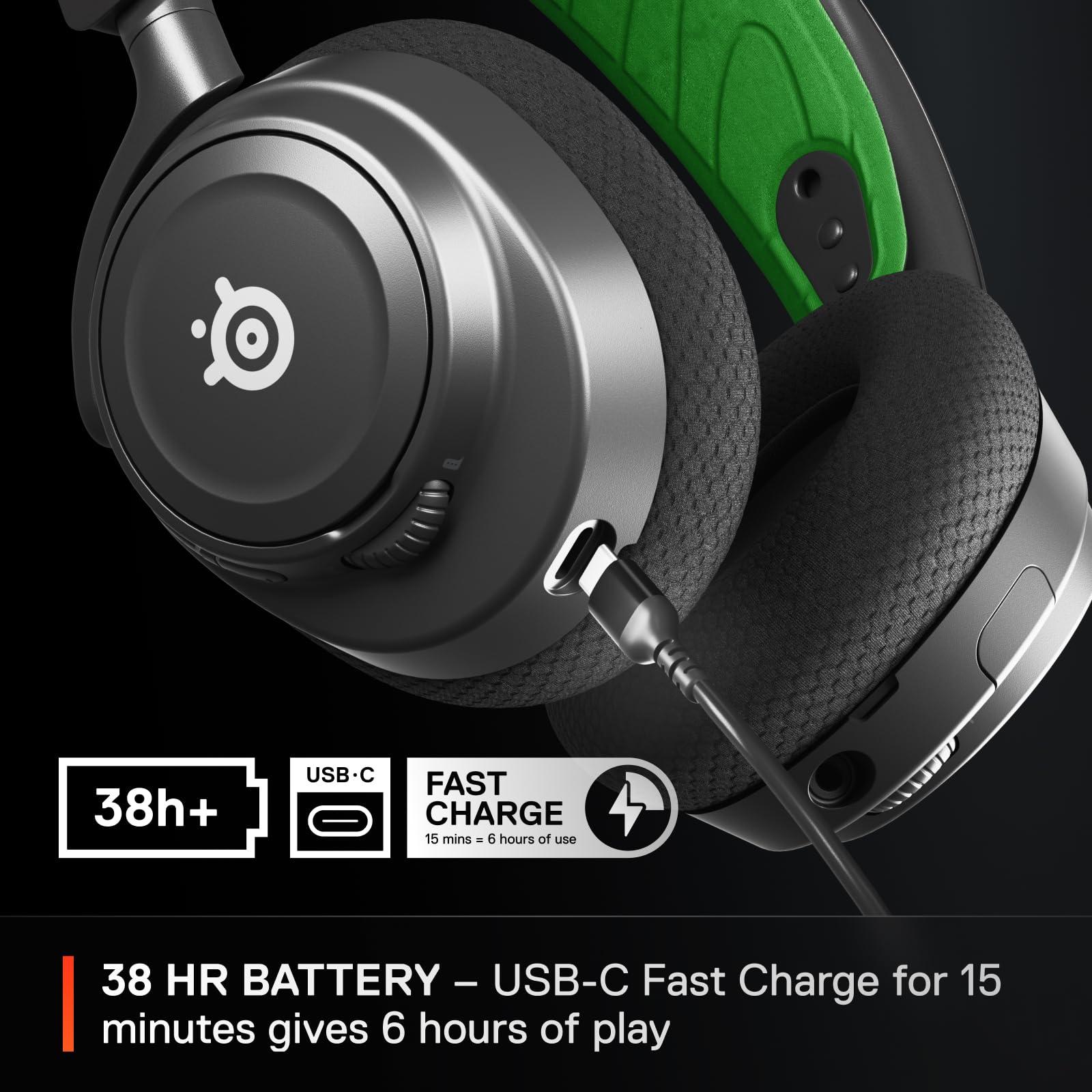 SteelSeries Arctis Nova 7X Wireless Multi-Platform Gaming Headset — Neodymium Magnetic Drivers — 2.4GHz+Bluetooth — 38Hr USB-C Battery — AI Mic — Xbox Series X|S, PC, PS5, Switch, VR, Mobile - Black - Image 4