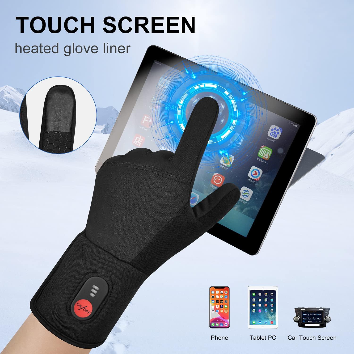 Heated Glove Liners for Men Women,Rechargeable Electric Battery Heating Riding Ski Snowboarding Hiking Cycling Hunting Thin Gloves Hand Warmer - Image 4