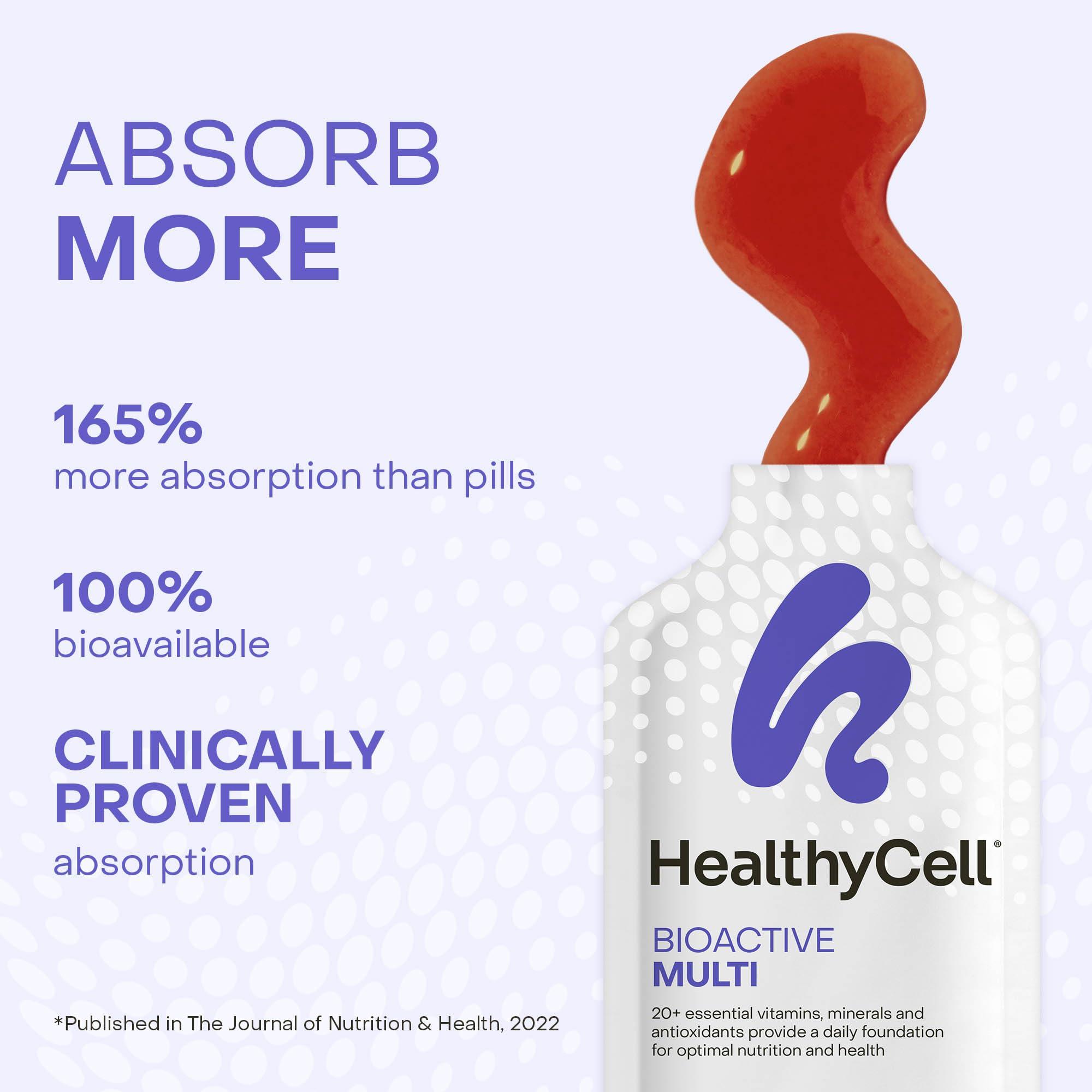 Healthycell Bioactive Daily Liquid Multivitamin for Men & Women – 20+ Essential Vitamins, Minerals & Antioxidants for Brain, Heart, Immunity, Energy, Skin & Hair Support - 30 Gel Packs - Image 3