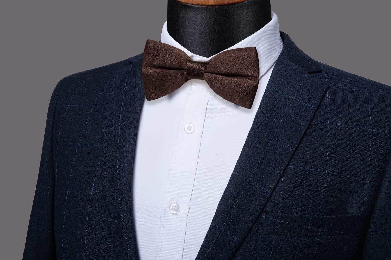 YourTies Pre-Tied Bow Tie Satin Solid Bowtie Adjustable Tuxedo Bowties for Men with Gift Box Wedding Party - Image 2