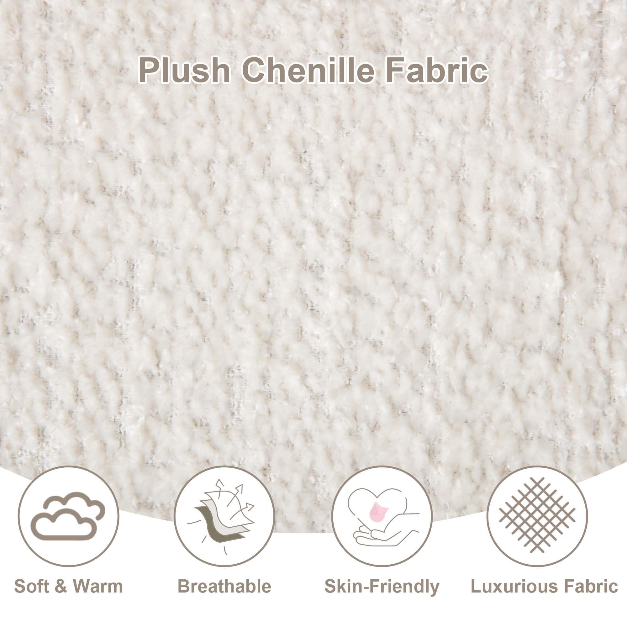 GNIXUU U Shaped Cloud Couch, 110" Chenille Comfy 4 Seat Sectional Couches for Living Room, Modular Sofa Sleeper with Double Chaise & Memory Foam for Apartment(Beige) - Image 5