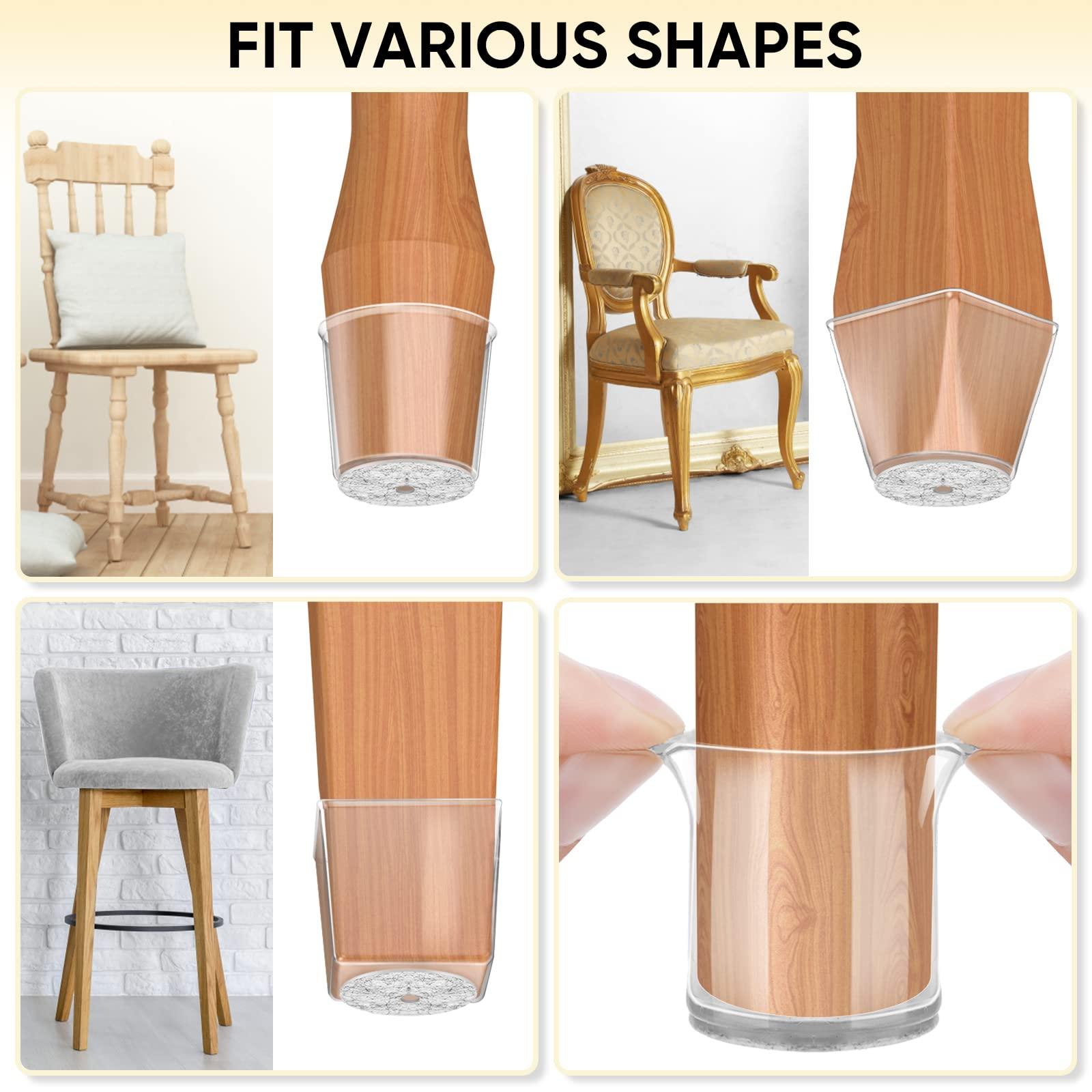 BALEINE 16 Pack Silicone Chair Leg Floor Protectors, Stool Leg Protectors Cap, Non-Slip Chair Leg Caps for Hardwood Floors (Clear & Small, 16 Pack) - Image 7