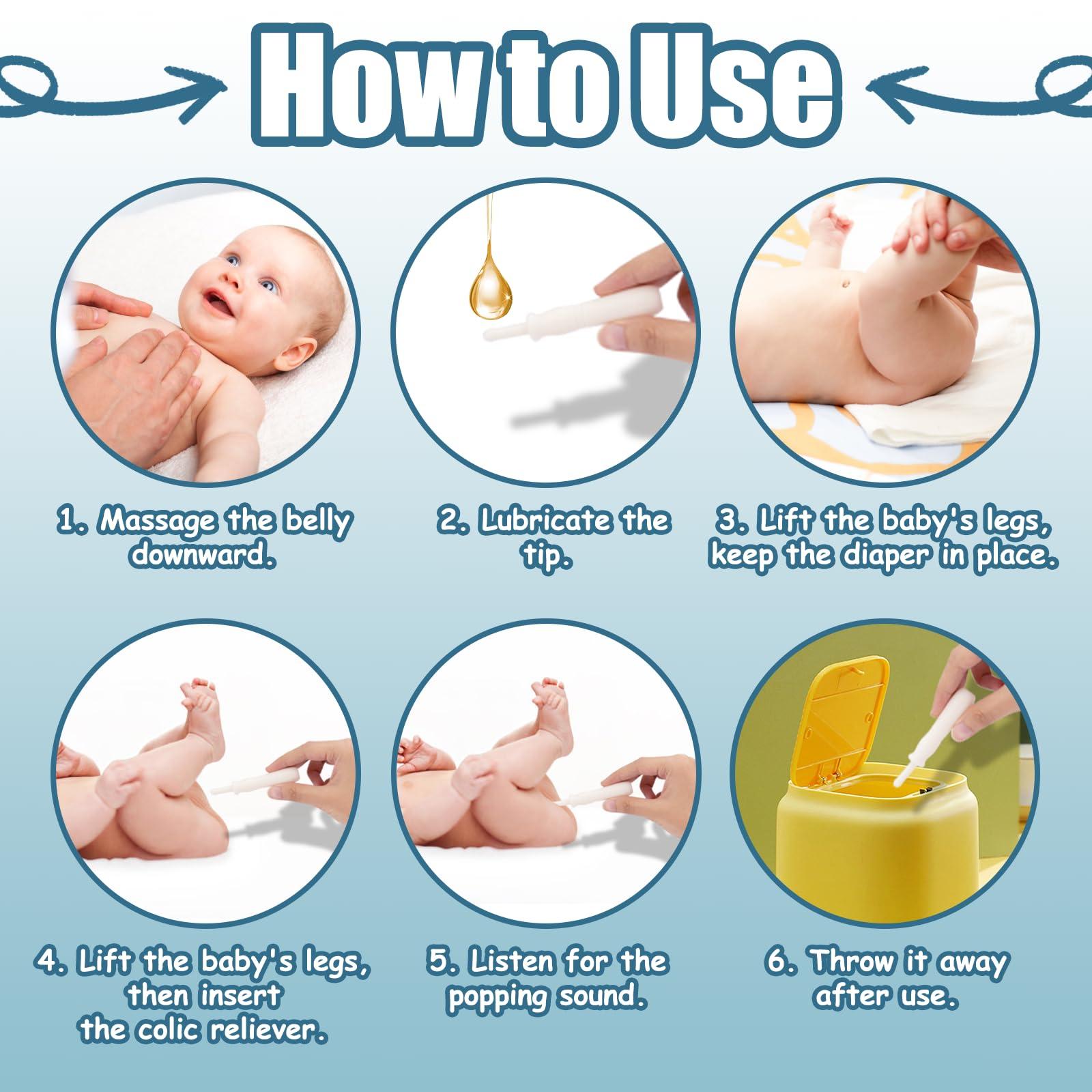 ADILAIDUN 20 Count Gas and Colic Reliever for Babies, Infant Gas Colic Relief Flatulence Stick, Instant Constipation Relief for Newborns Boys Girls - Image 6