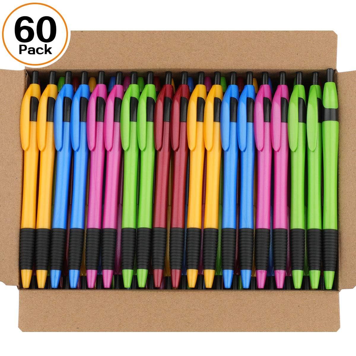 Pens Bulk Gripped Slimster Retractable Ballpoint Pen Medium Point Black ink Smooth Writing Pens for Journaling No Bleed (60Pack) - Image 9
