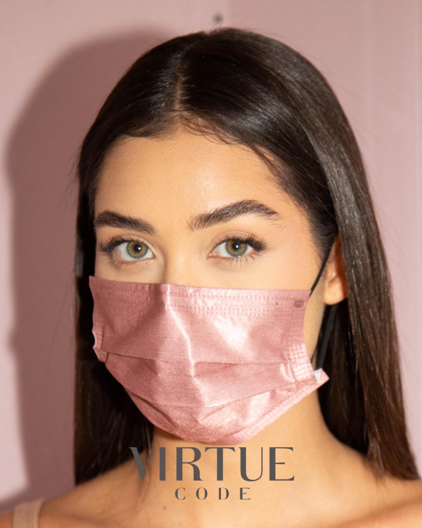 VIRTUE CODE Support Face Masks - Soft 3 Ply Comfort Face Masks, Colorful Disposable Face Mask 50 Pack. Earth Tones Colored Masks. Adults Mens and Womens Disposable Face Masks - Image 4