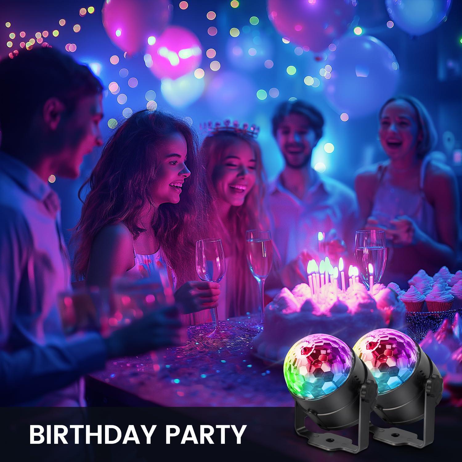 [3-Pack] Disco Ball DJ Party Lights Sound Activated with Remote Control Strobe Lamp 7 Modes Stage Light for Home Room Dance Parties Karaoke Halloween Christmas Birthday Decorations - Image 8